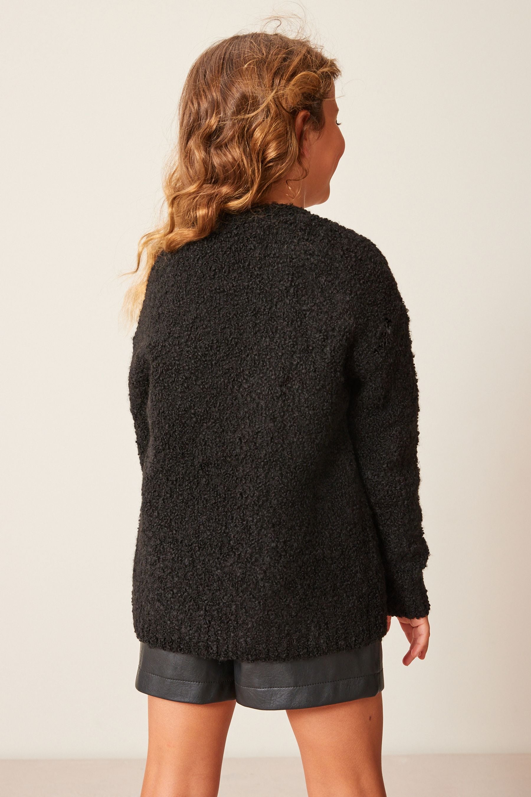 Black Long Cosy Cardigan (3-16yrs)