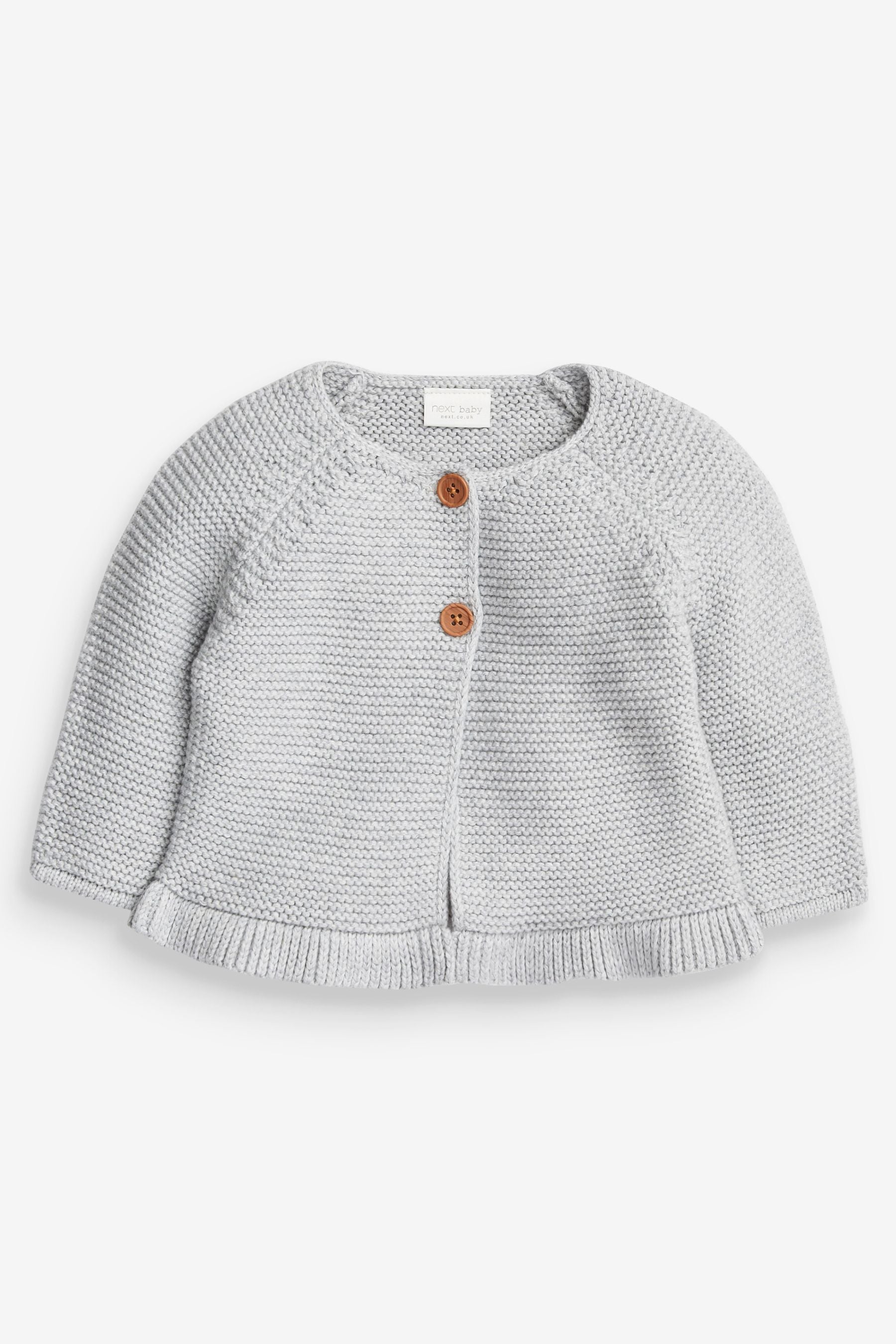 Grey Baby Frill Hem Cardigan (0mths-2yrs)