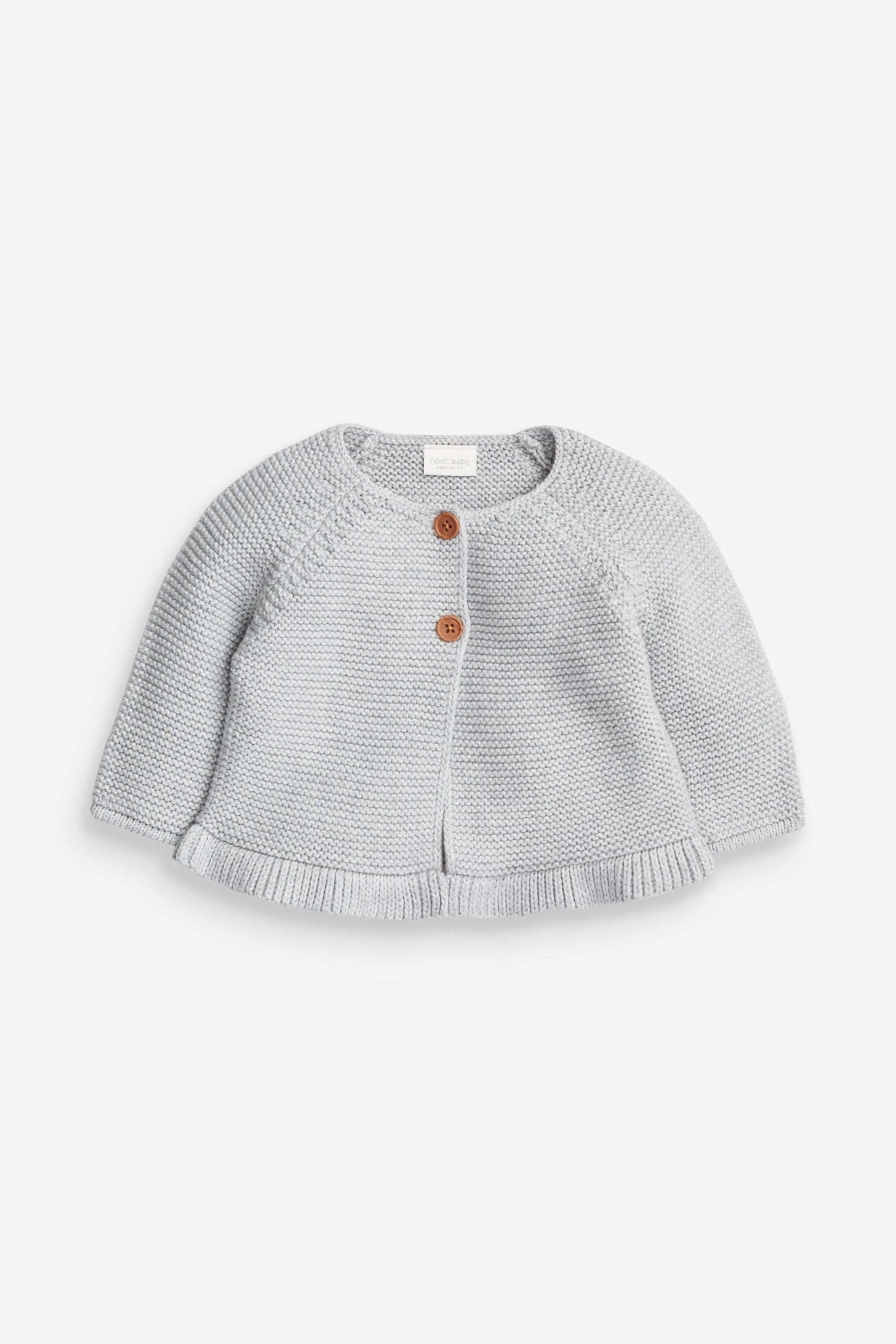 Grey Baby Frill Hem Cardigan (0mths-2yrs)