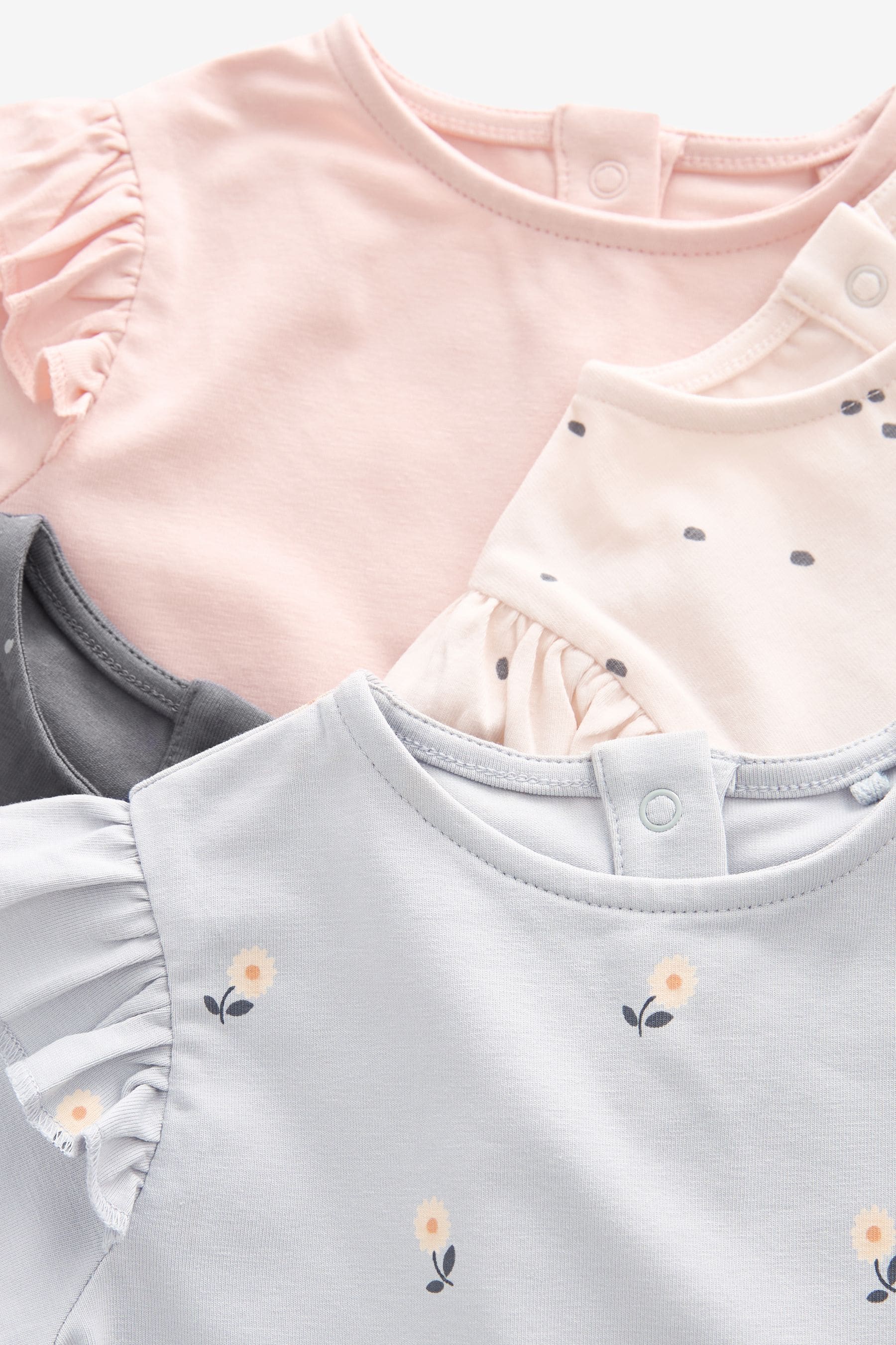 Pink/Grey Baby Long Sleeve Tops 4 Pack