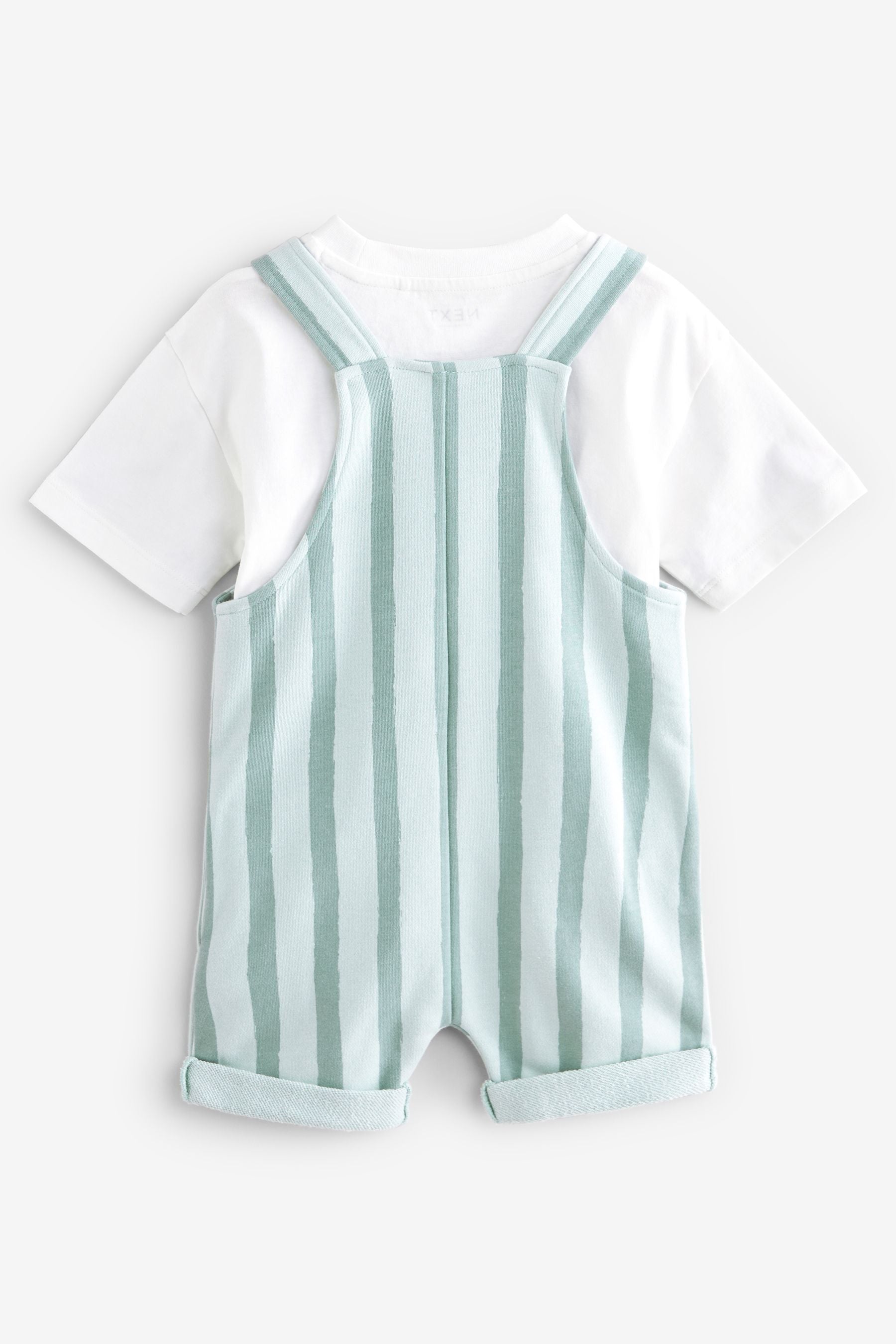 Mineral Green Stripe Dungarees Set (3mths-7yrs)