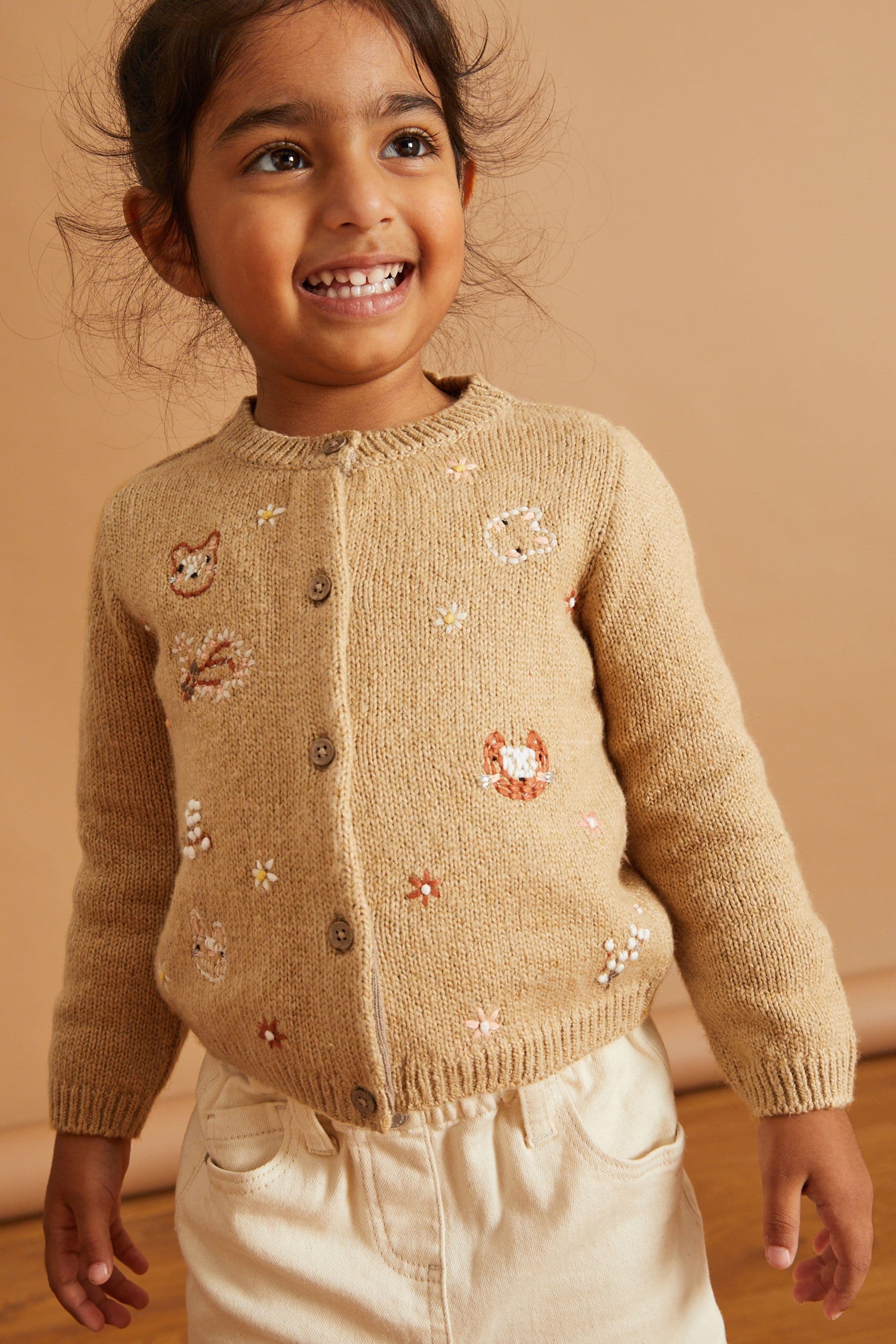 Neutral Character Embroidered Cardigan (3mths-7yrs)