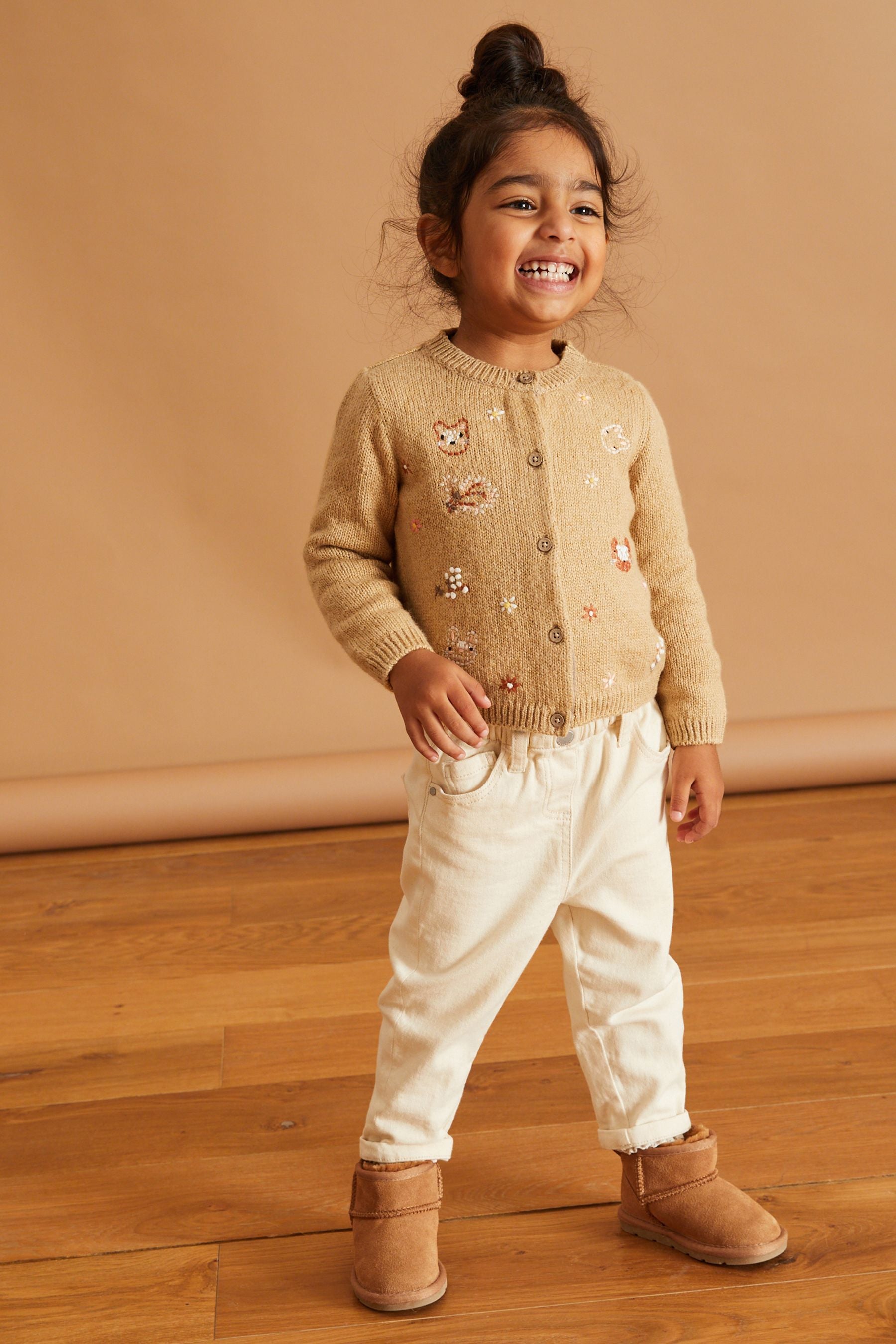 Neutral Character Embroidered Cardigan (3mths-7yrs)