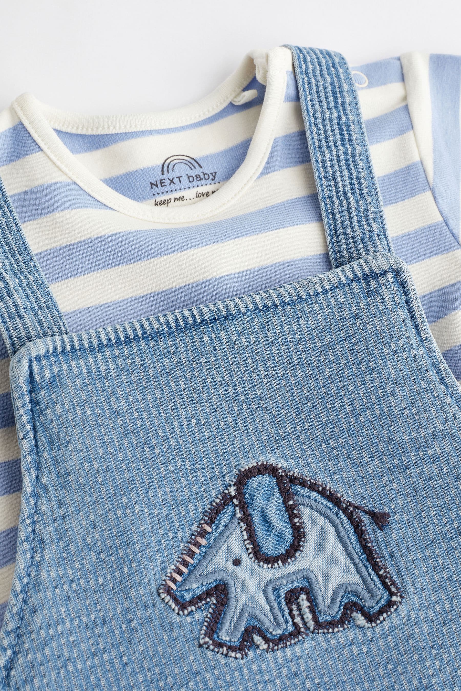 Denim Elephant Baby Dungarees and Bodysuit Set (0mths-2yrs)