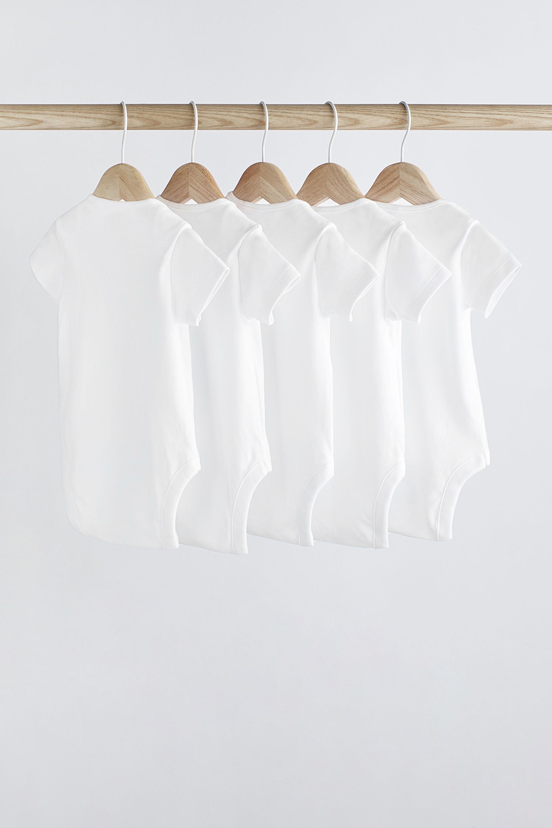 White Essential Baby Short Sleeve Bodysuits