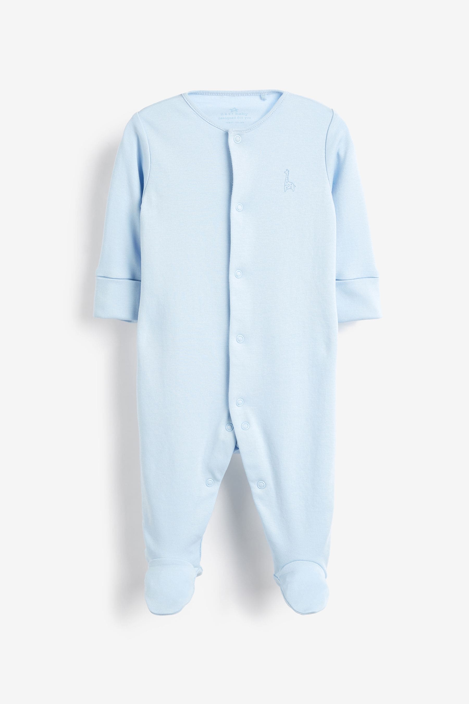 Blue/White Cotton Baby Sleepsuits (0-2yrs)