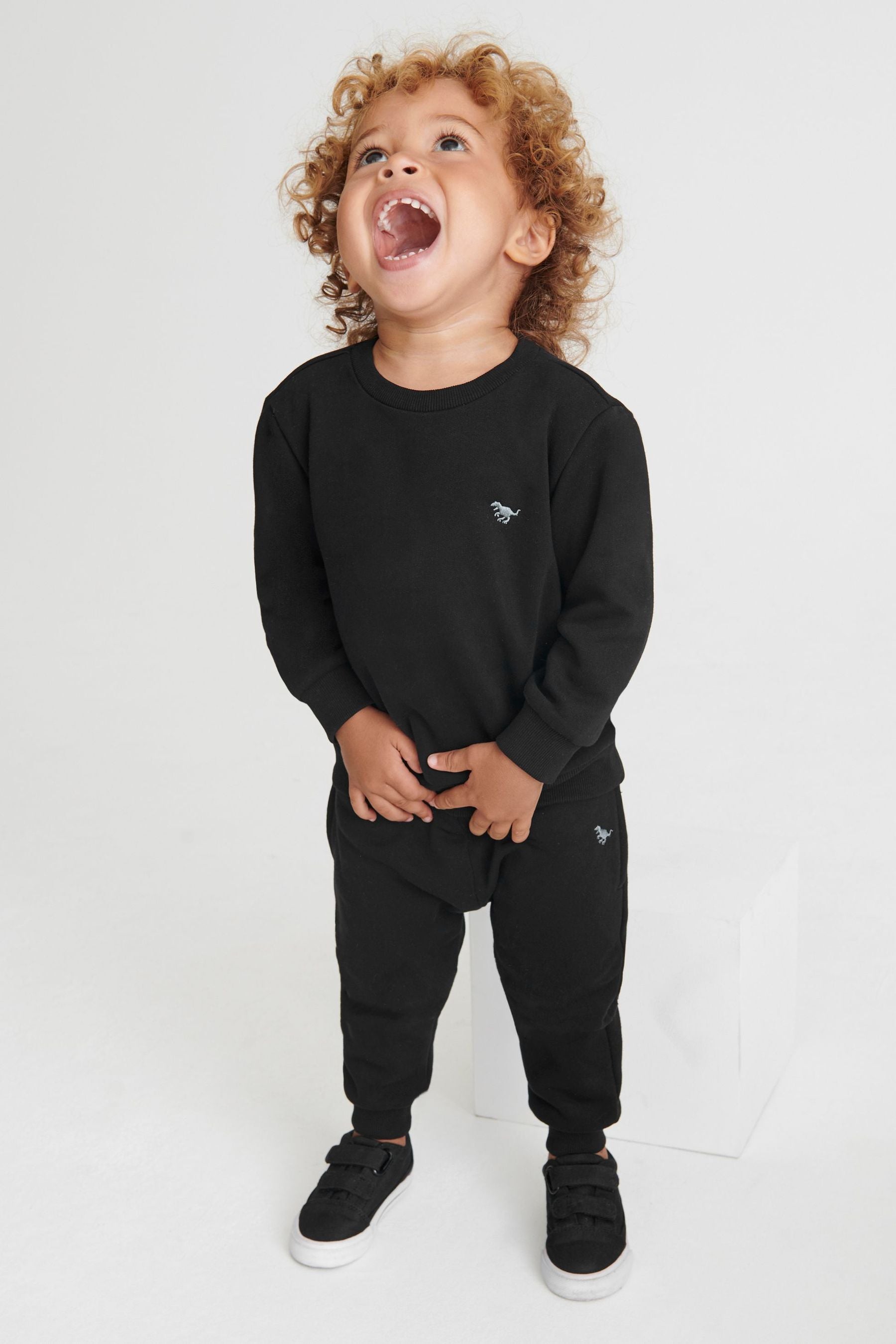 Black Jersey Sweatshirt And Joggers Set (3mths-7yrs)