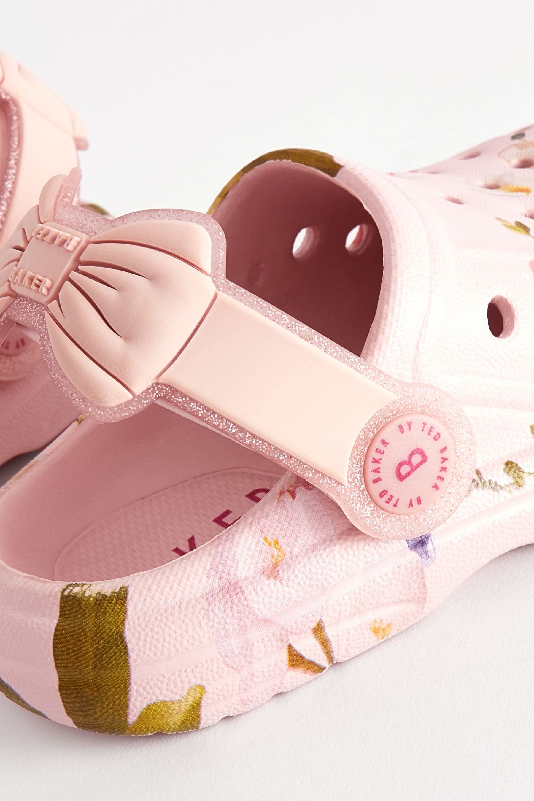 Pink Baker by Ted Baker Girls Clogs with Ankle Strap and Bow