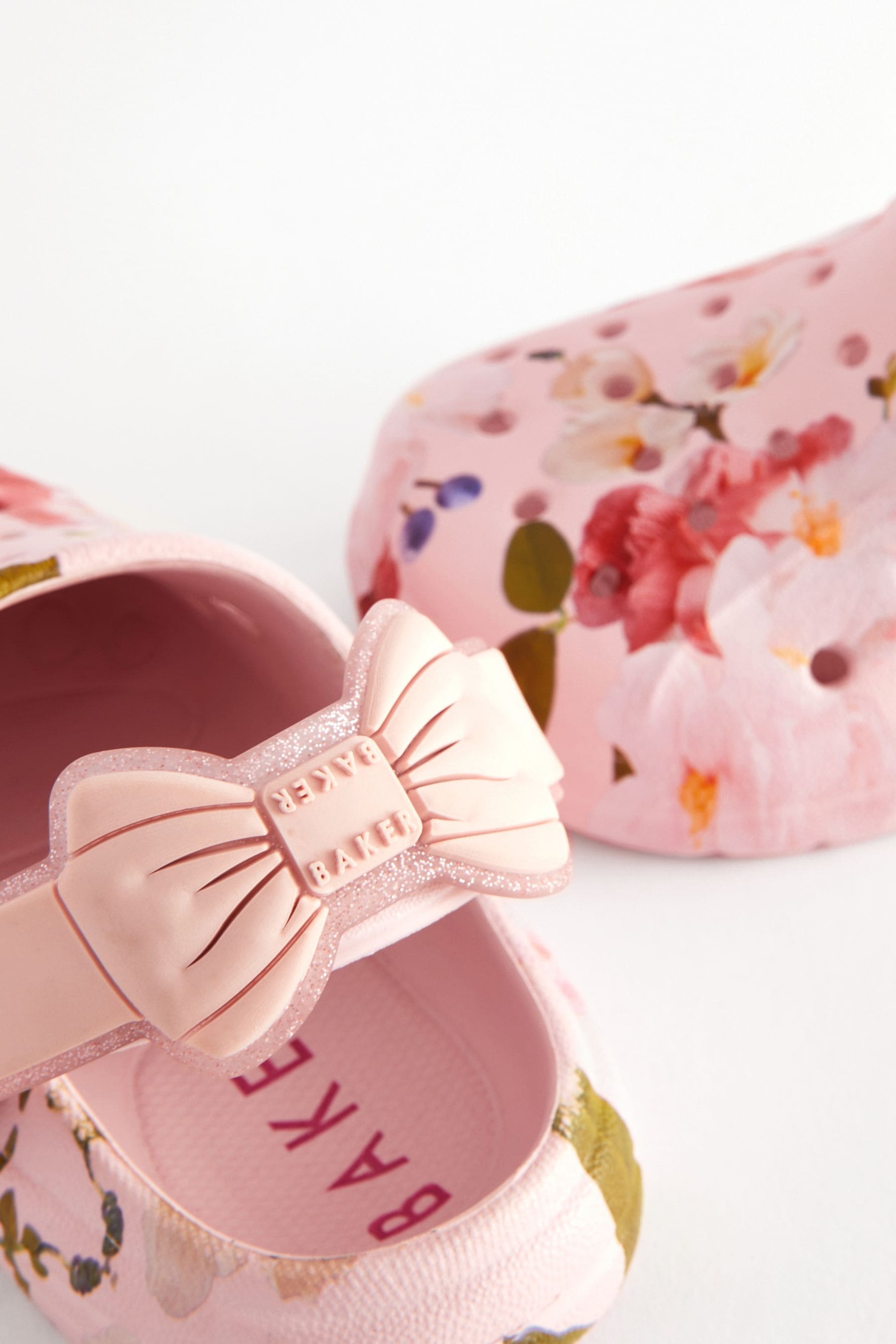 Pink Baker by Ted Baker Girls Clogs with Ankle Strap and Bow