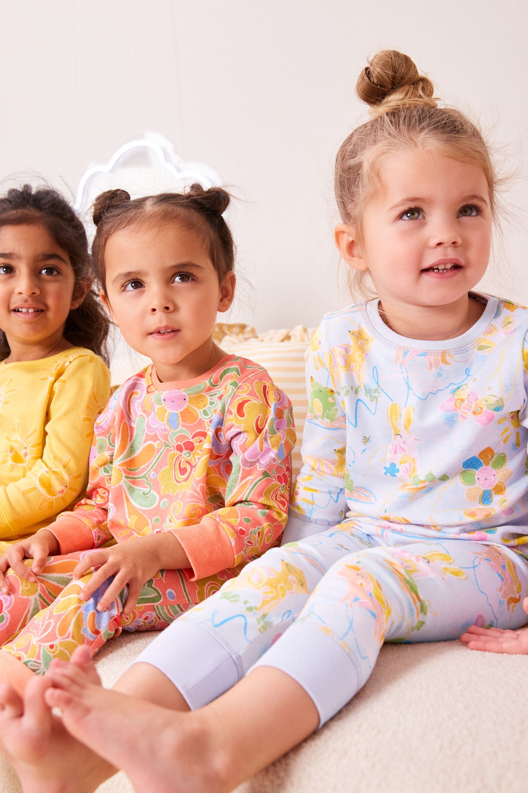 Multi Character 3 Pack Printed Long Sleeve Pyjamas (9mths-10yrs)