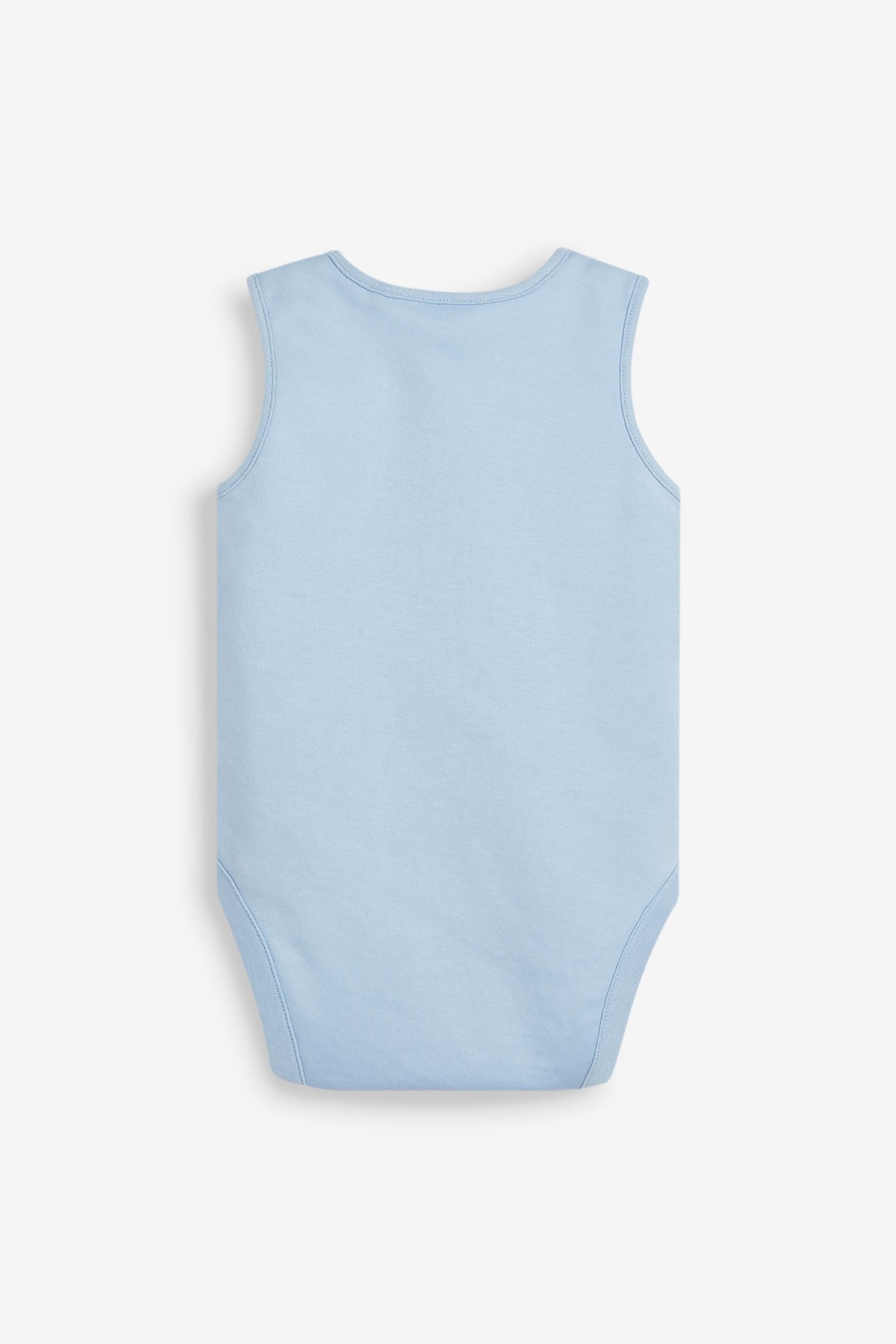 Blue Baby 5 Pack Vest Bodysuits