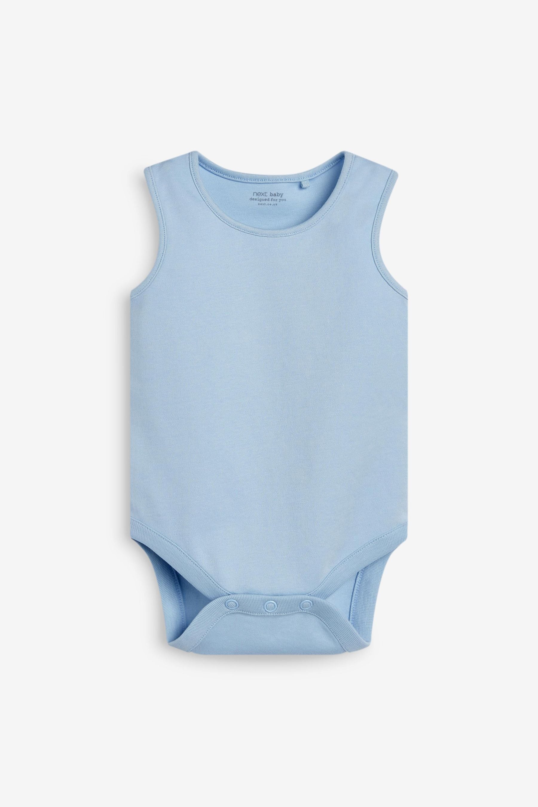 Blue Baby 5 Pack Vest Bodysuits