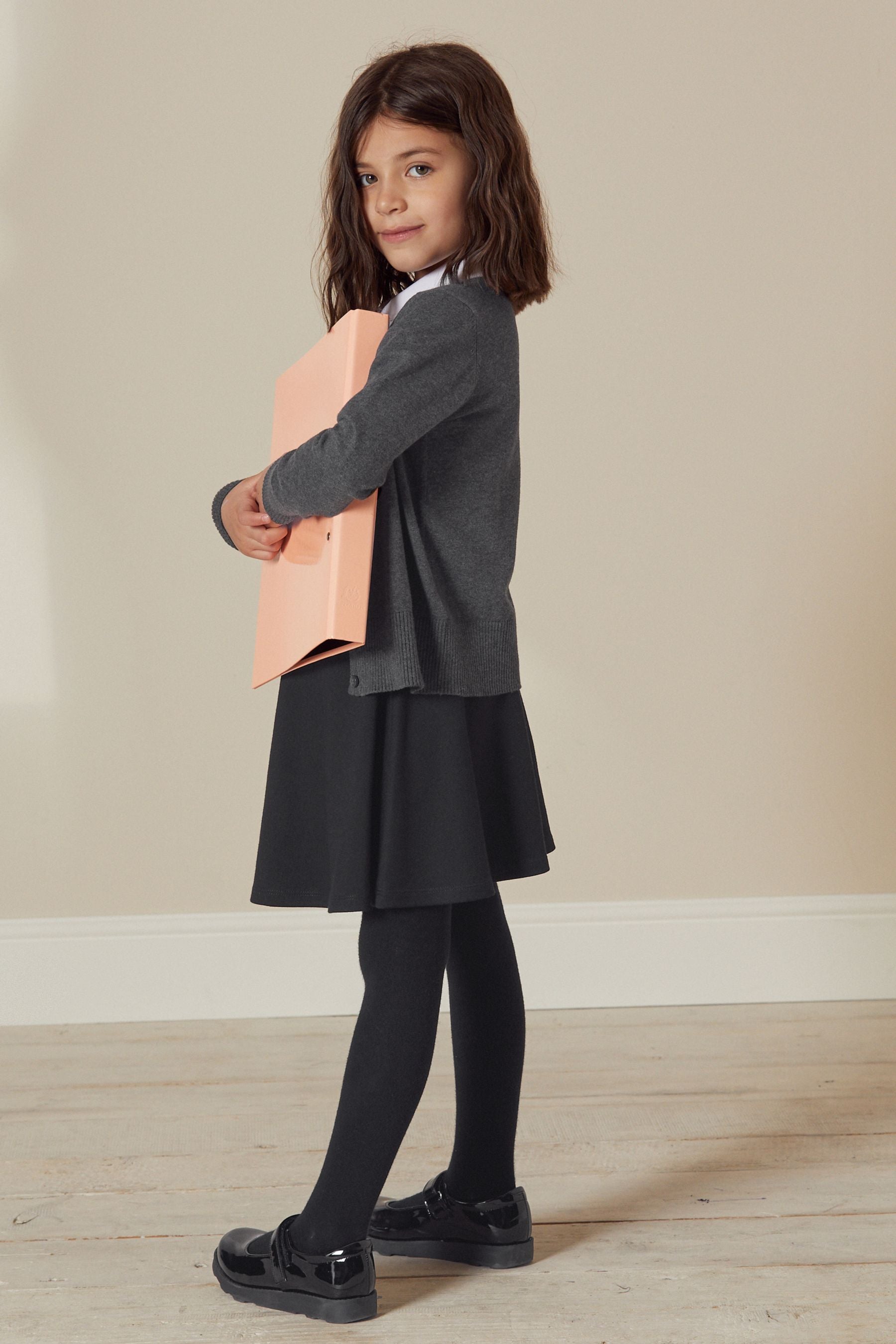 Grey Cotton Rich School V-Neck Cardigan (3-16yrs)