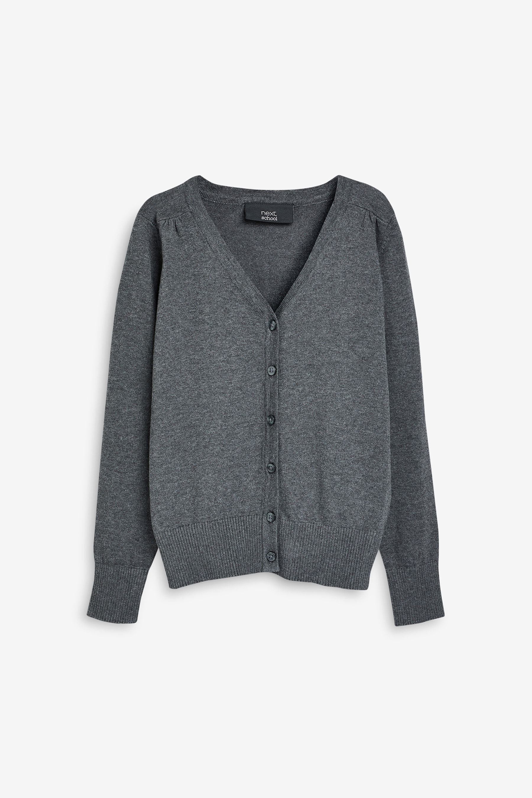 Grey Cotton Rich School V-Neck Cardigan (3-16yrs)