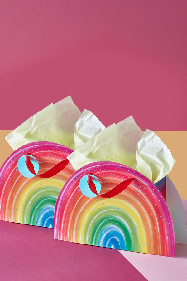 Multi Set of 2 Rainbow Shaped Gift Bags