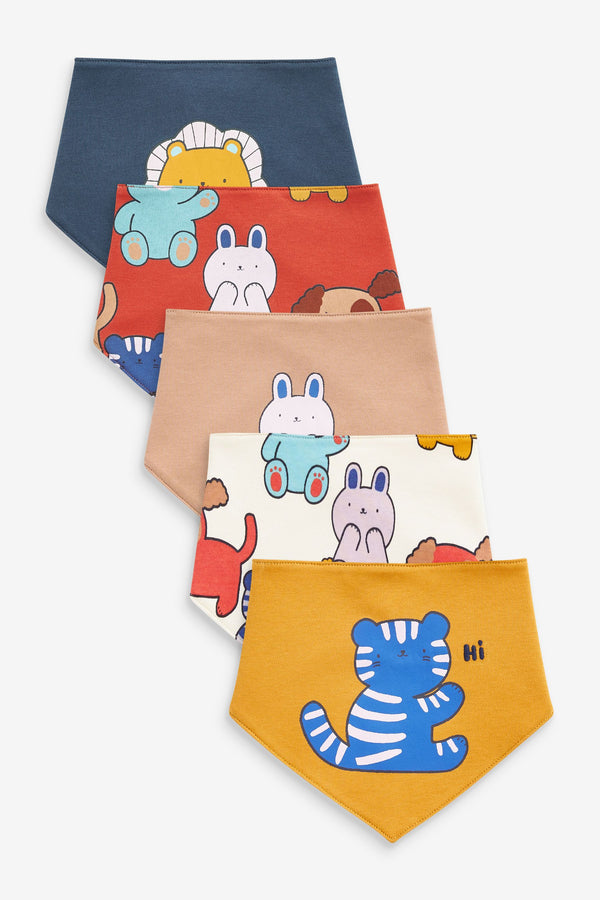 Muted Character Baby Bibs 5 Pack