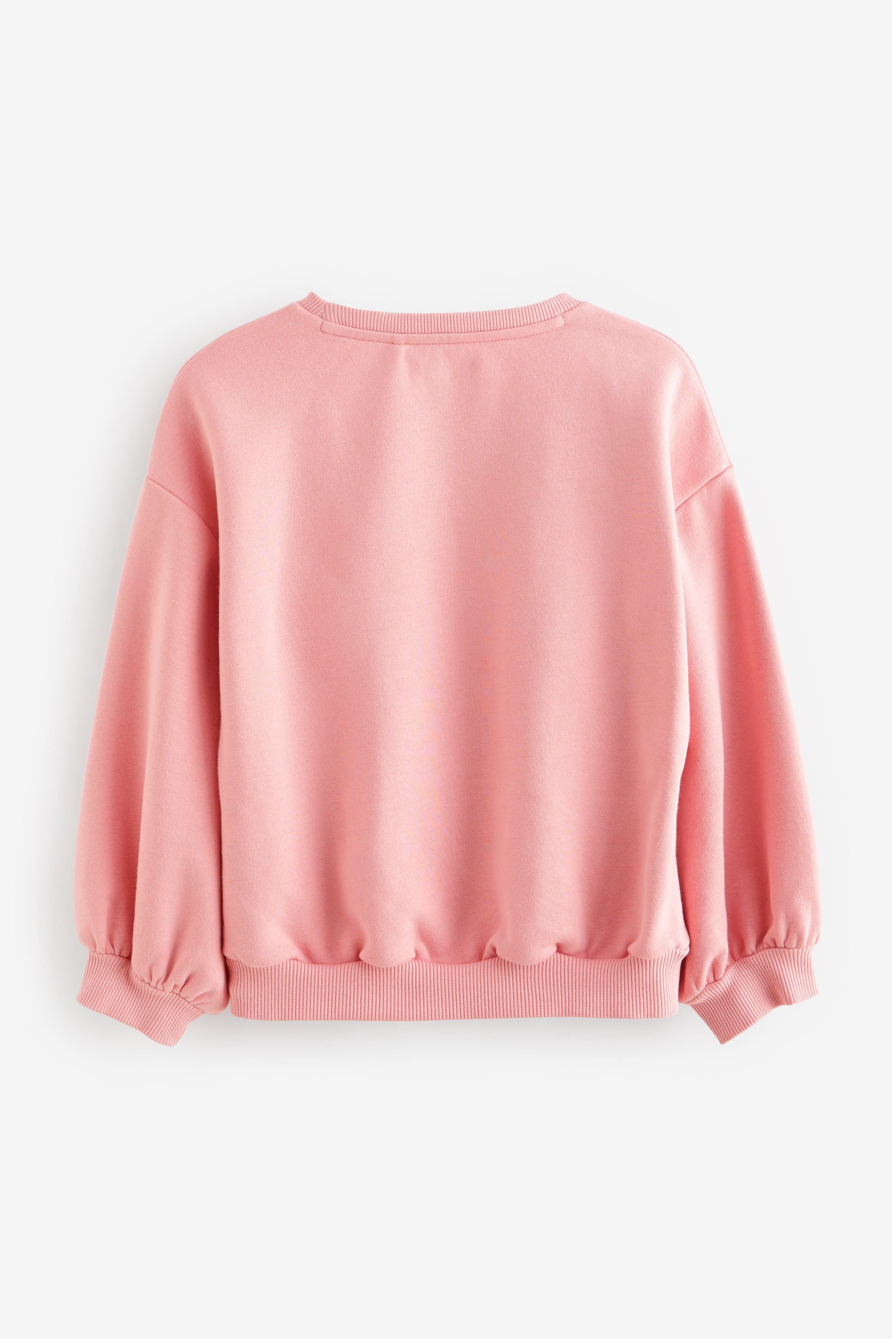 Pink Heart Sequin Crew Sweatshirt Top (3-16yrs)