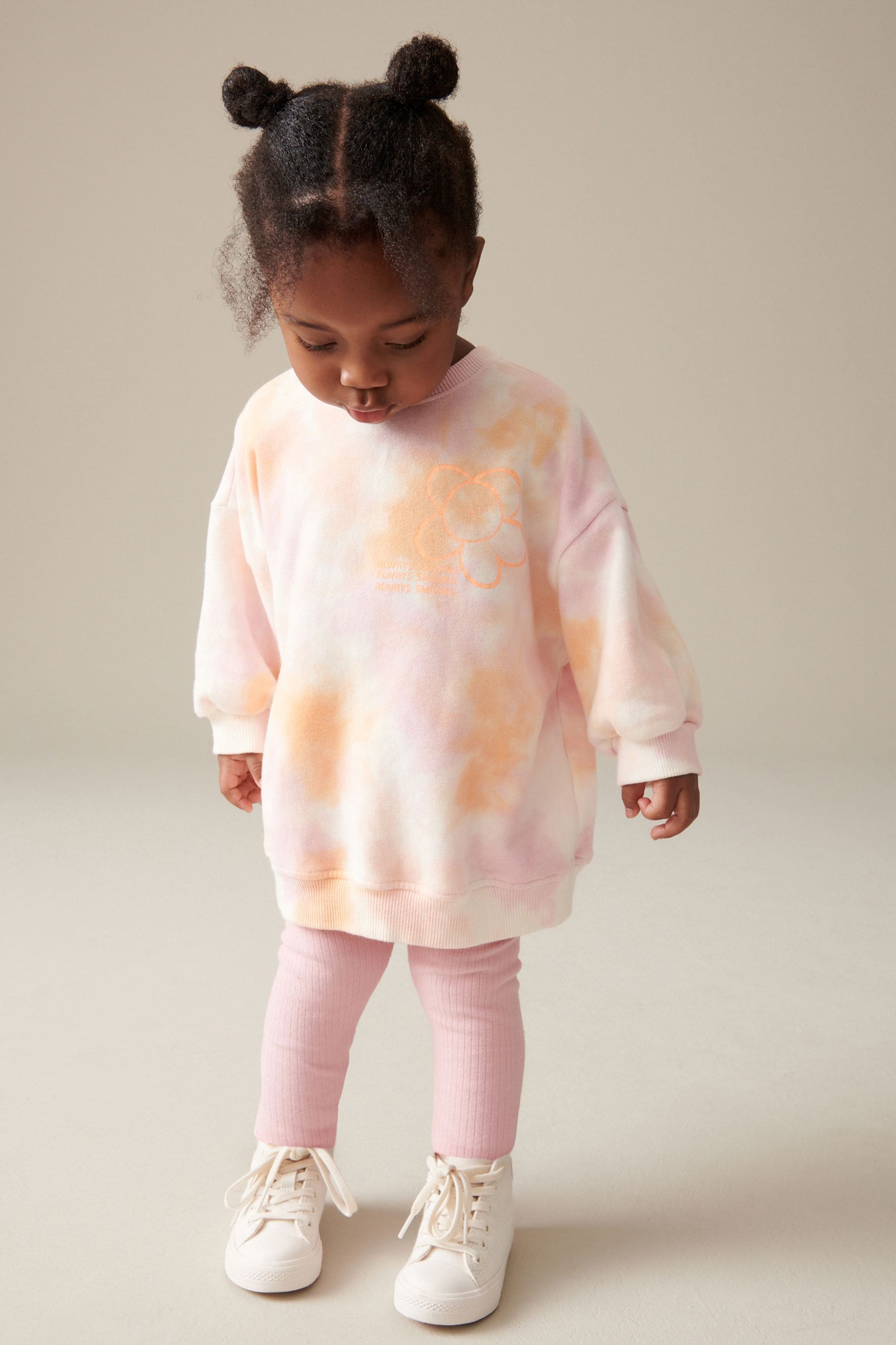 Pink Tie-Dye Crew Sweatshirt and Leggings Set (3mths-7yrs)