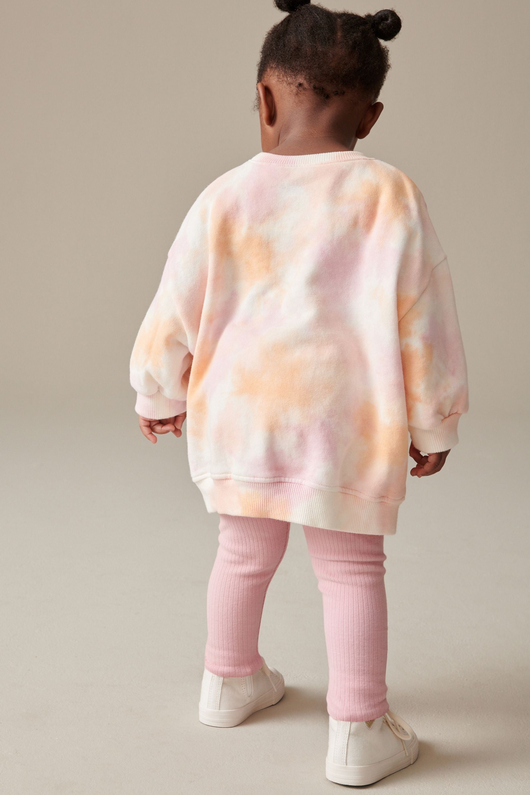 Pink Tie-Dye Crew Sweatshirt and Leggings Set (3mths-7yrs)