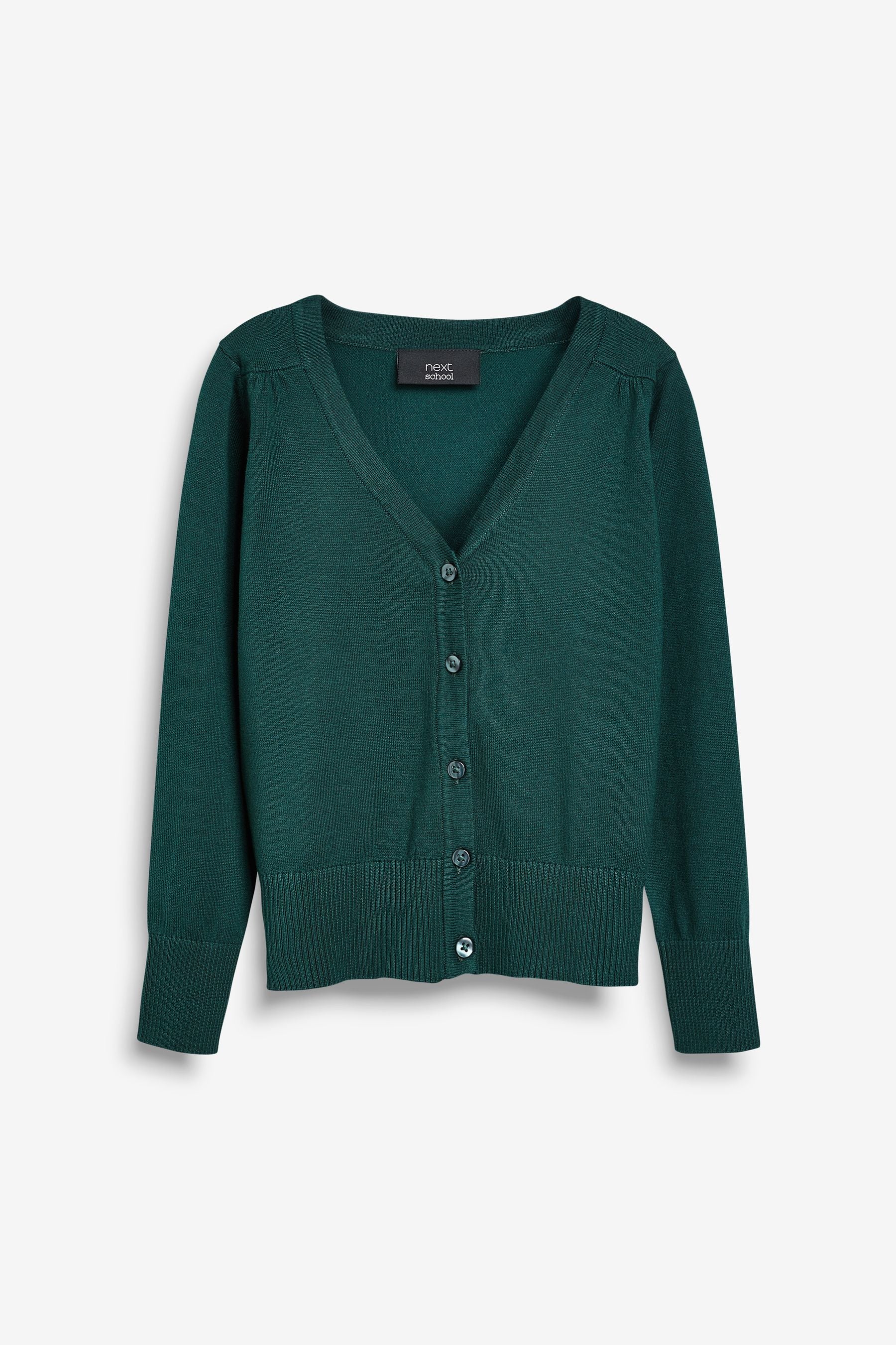 Green Cotton Rich School V-Neck Cardigan (3-16yrs)