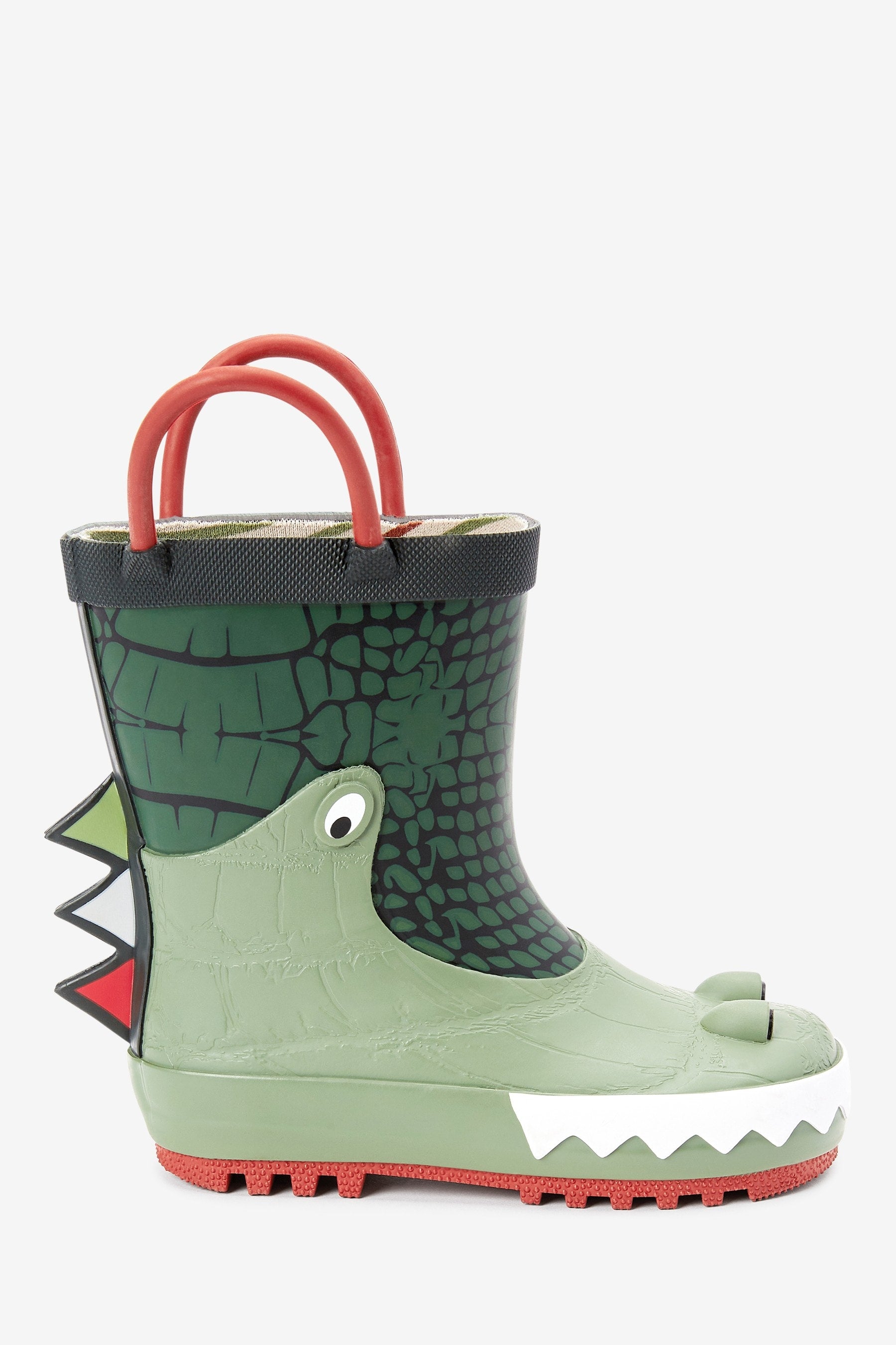 Green Crocodile Wellies With Pull-on Handles