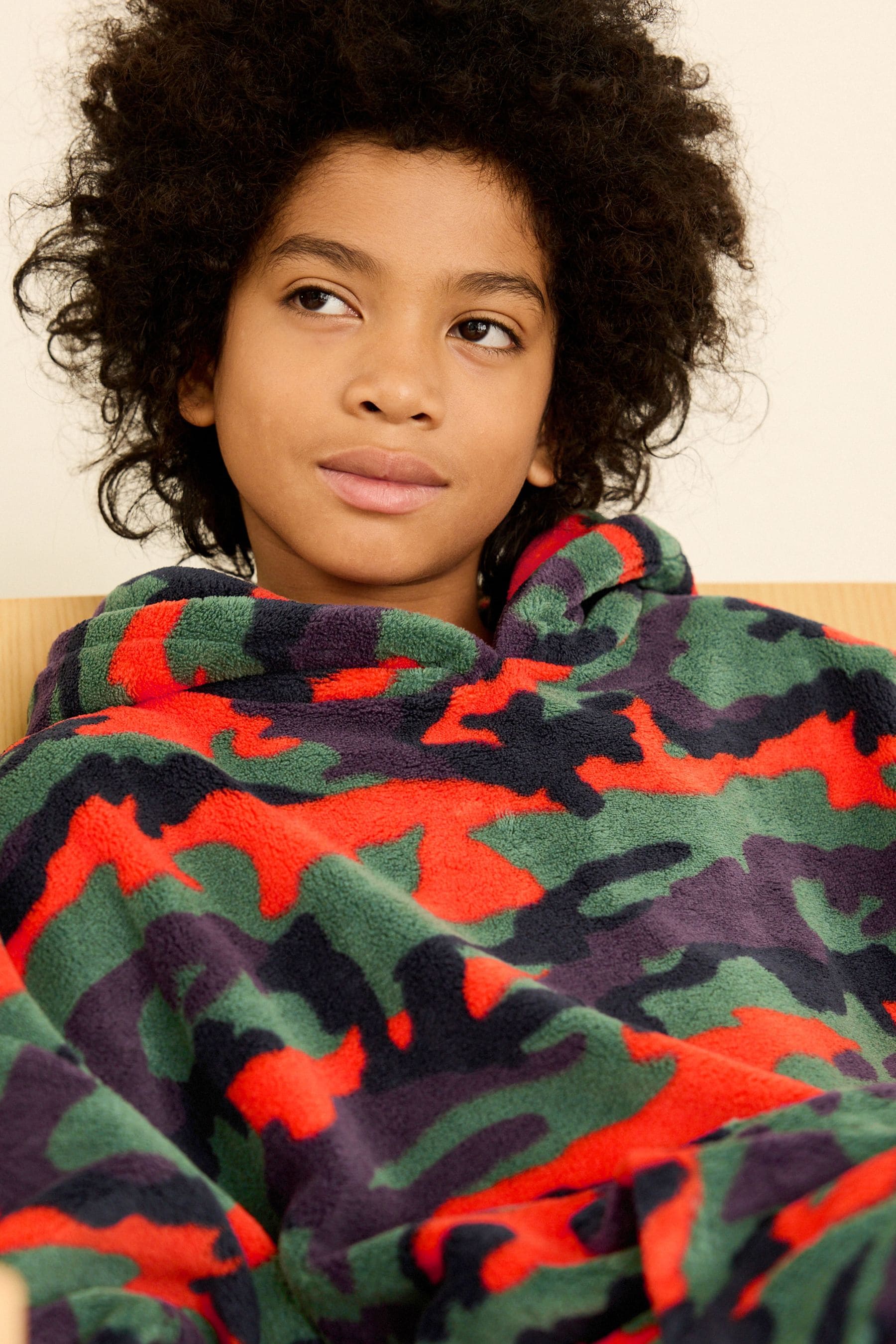 Orange/ Green Camouflage Hooded Blanket (3-16yrs)