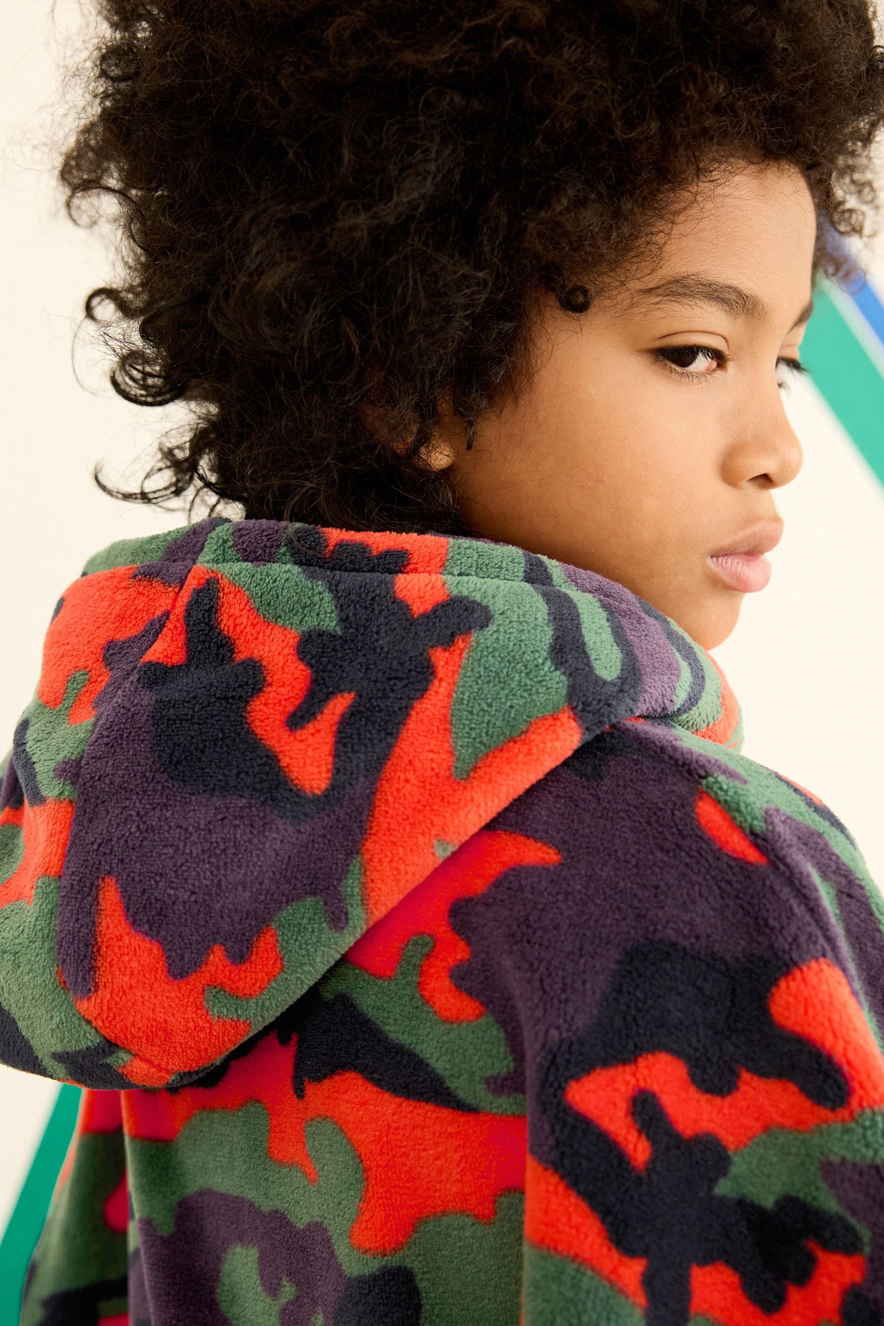 Orange/ Green Camouflage Hooded Blanket (3-16yrs)