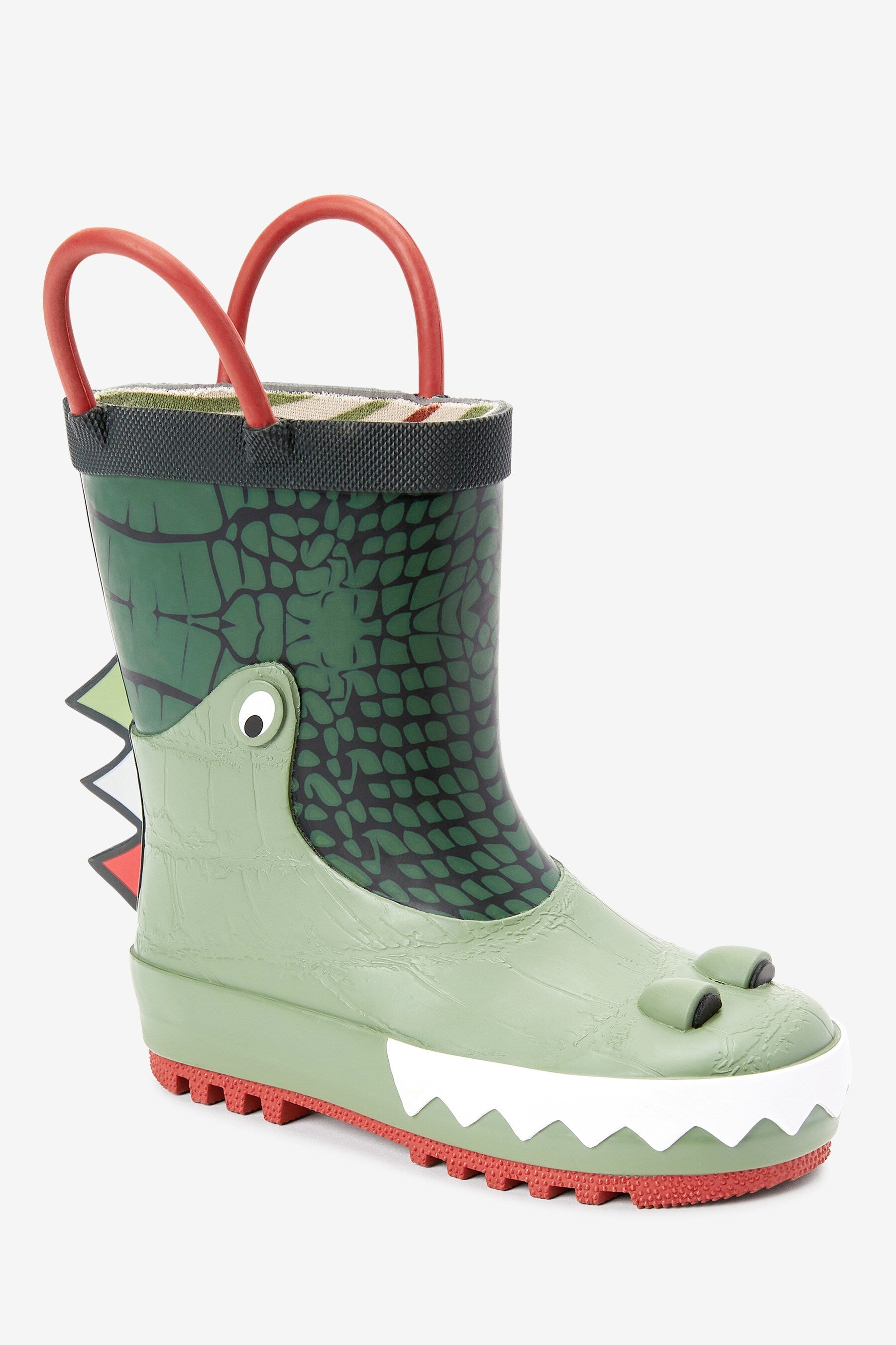 Green Crocodile Wellies With Pull-on Handles