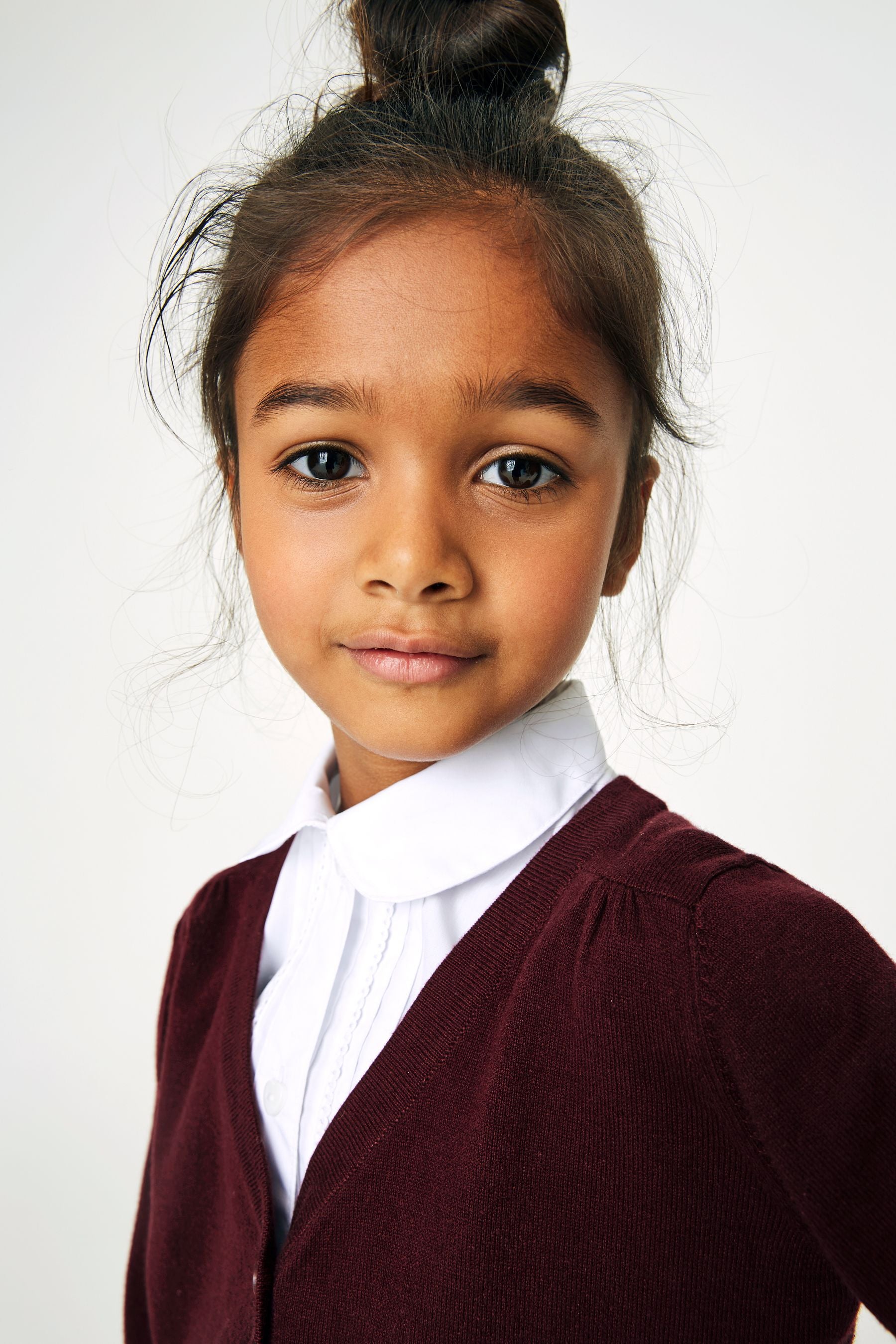 Burgundy Red Cotton Rich School V-Neck Cardigan (3-16yrs)