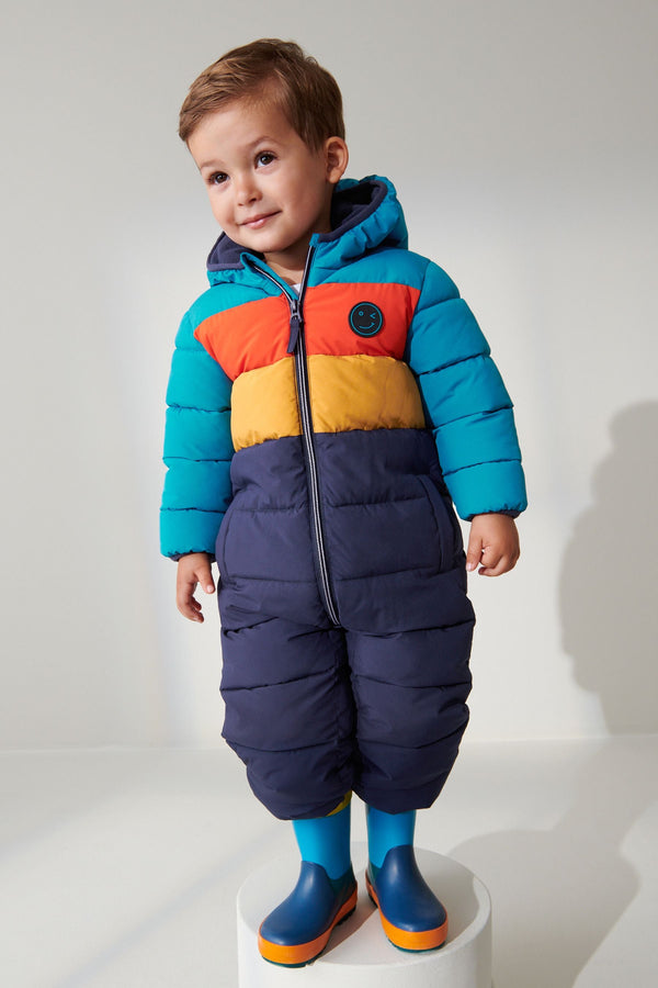 Blue Colourblock Snowsuit (3mths-7yrs)