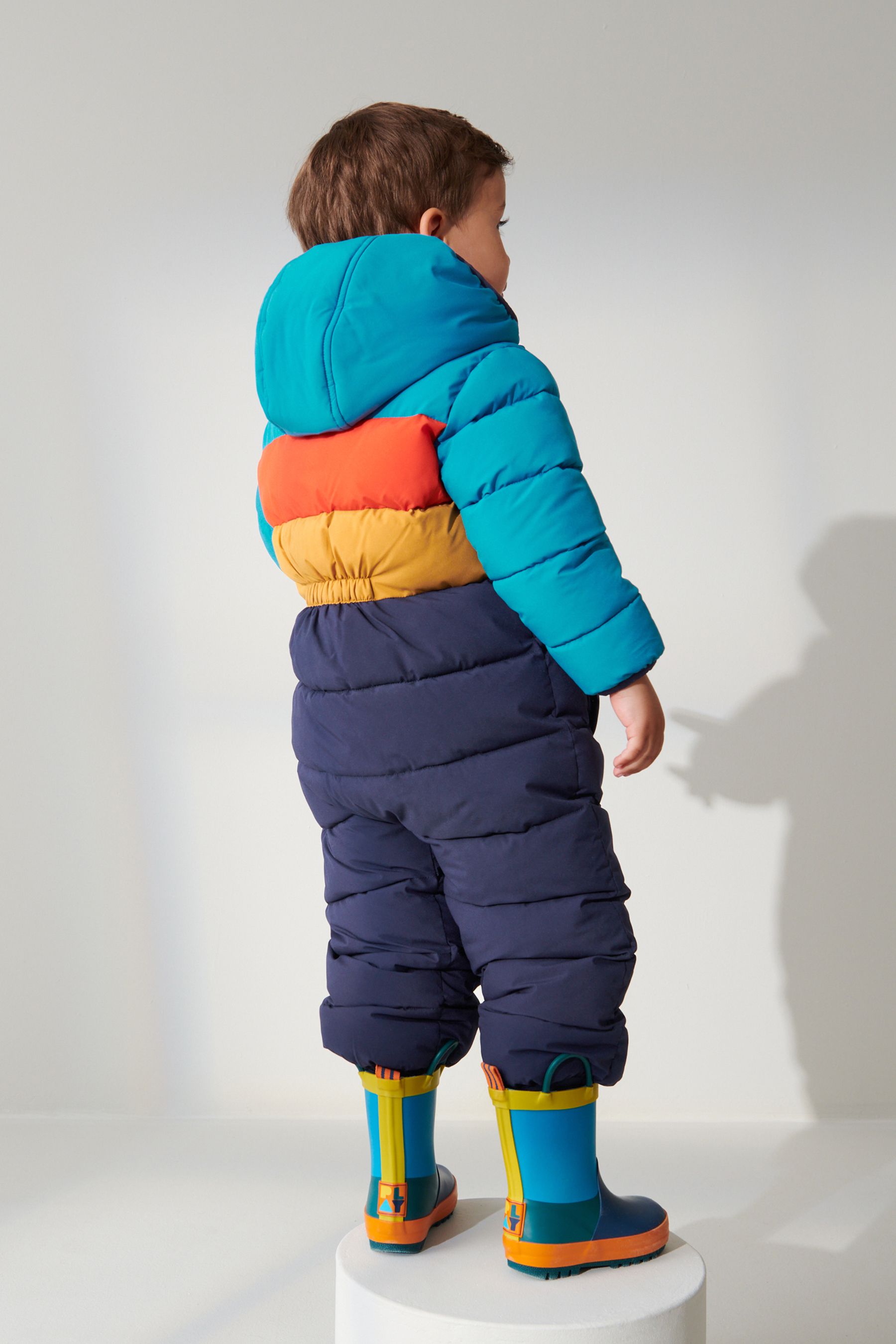 Blue Colourblock Snowsuit (3mths-7yrs)