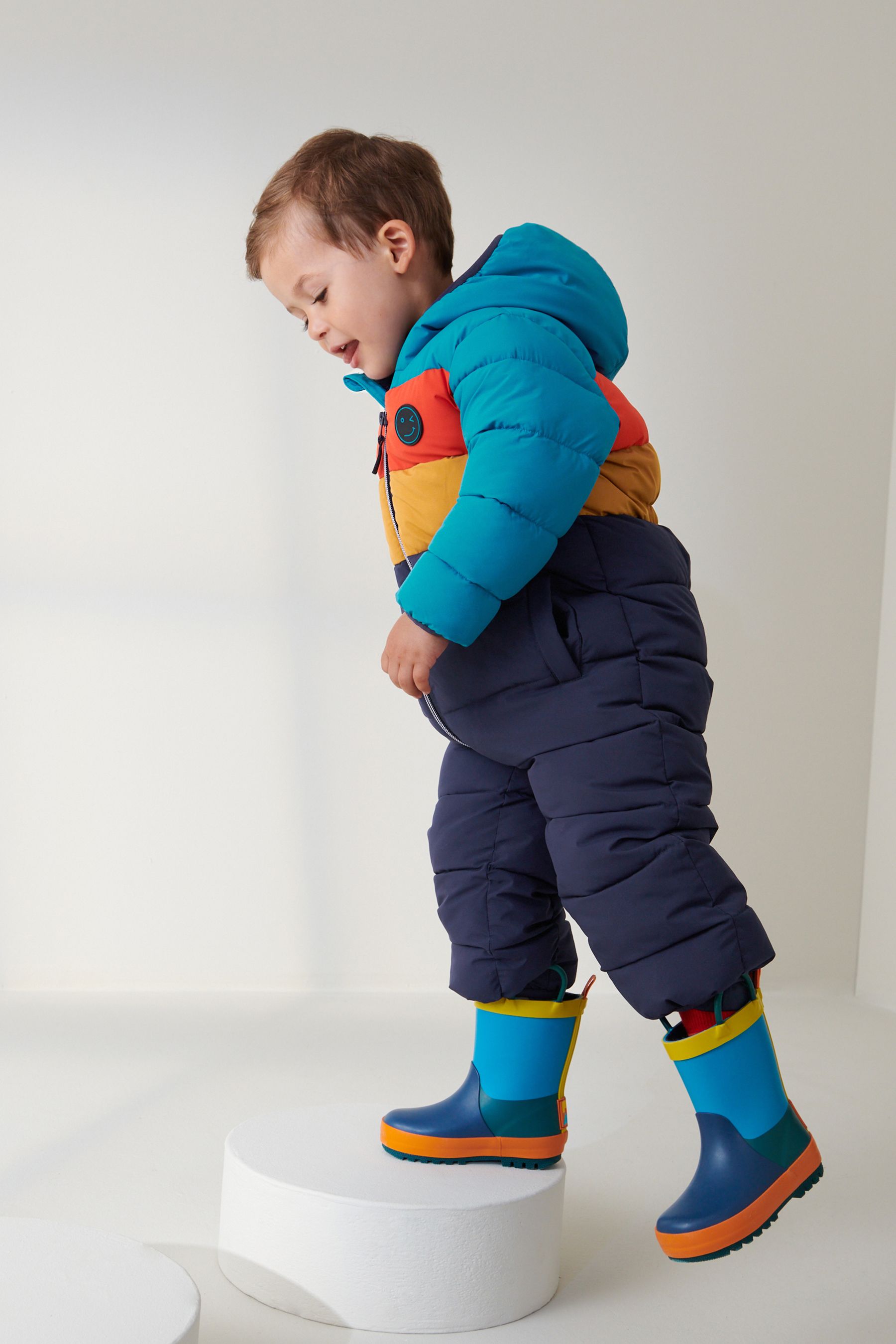 Blue Colourblock Snowsuit (3mths-7yrs)