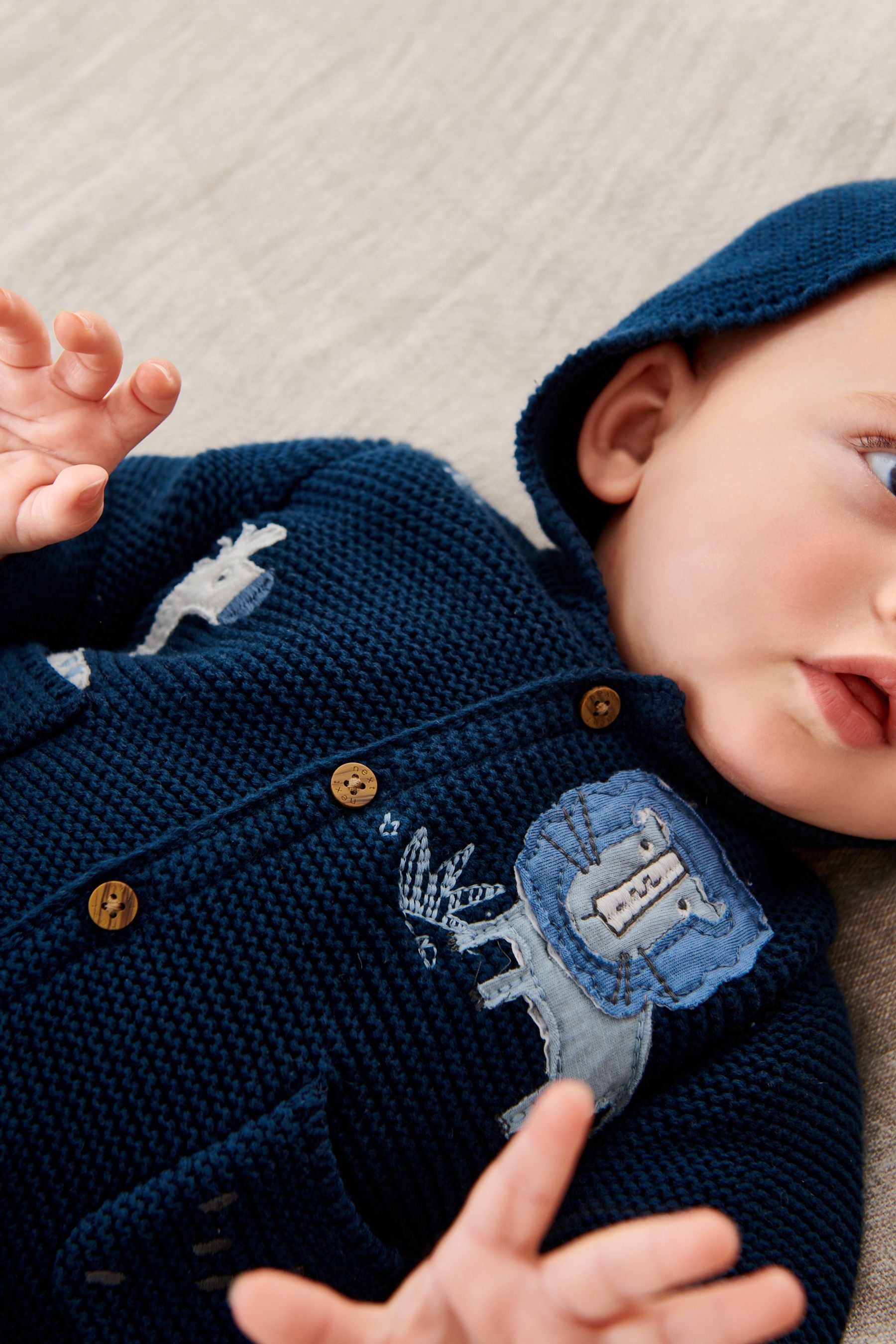 Navy Blue Baby Knitted Cardigan (0mths-2yrs)