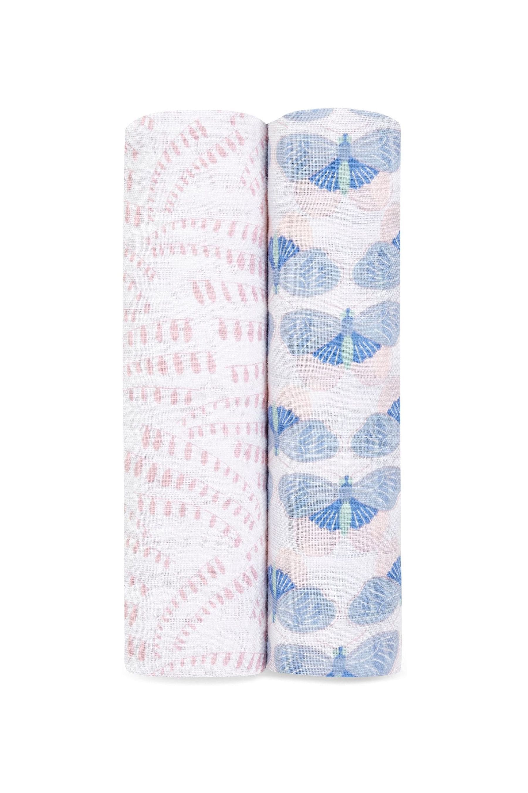 Pink aden + anais Kids Large Cotton Muslin Blankets 2 Pack Deco