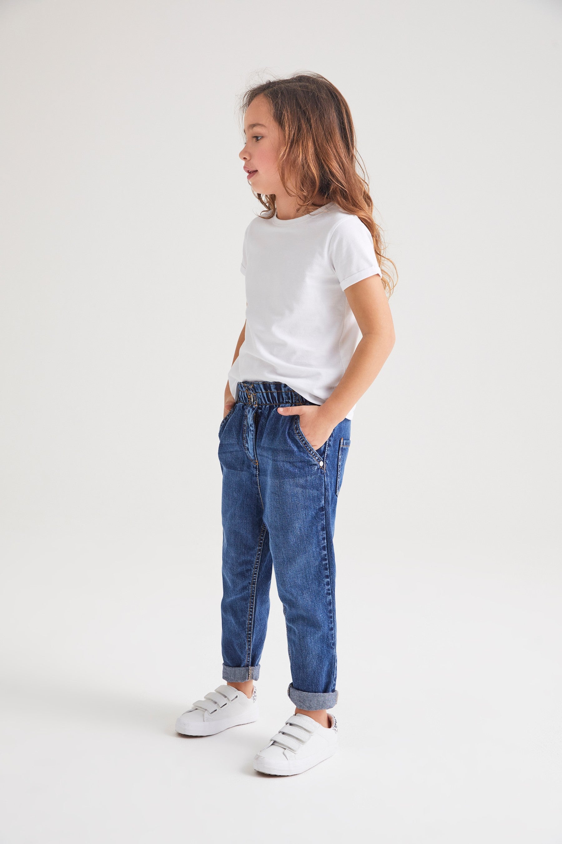 Dark Wash Gathered Waist Jeans (3-16yrs)