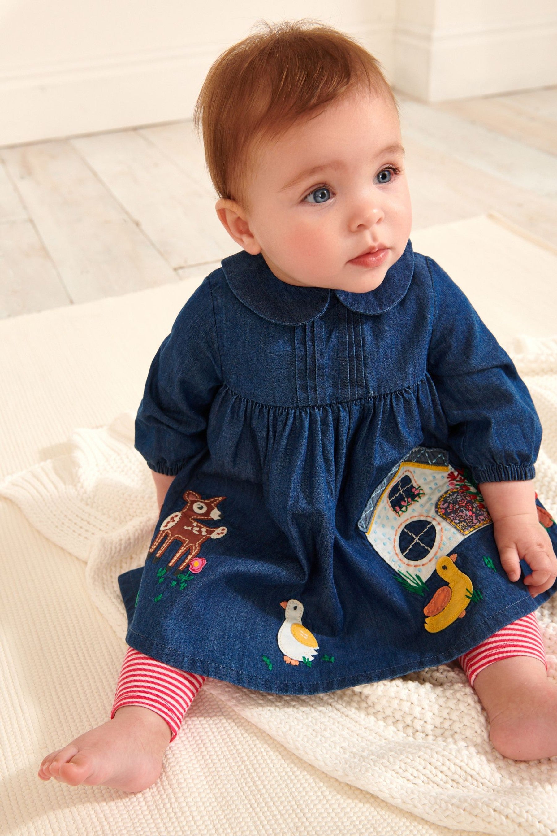 Denim Baby Dress And Leggings Set (0mths-2yrs)