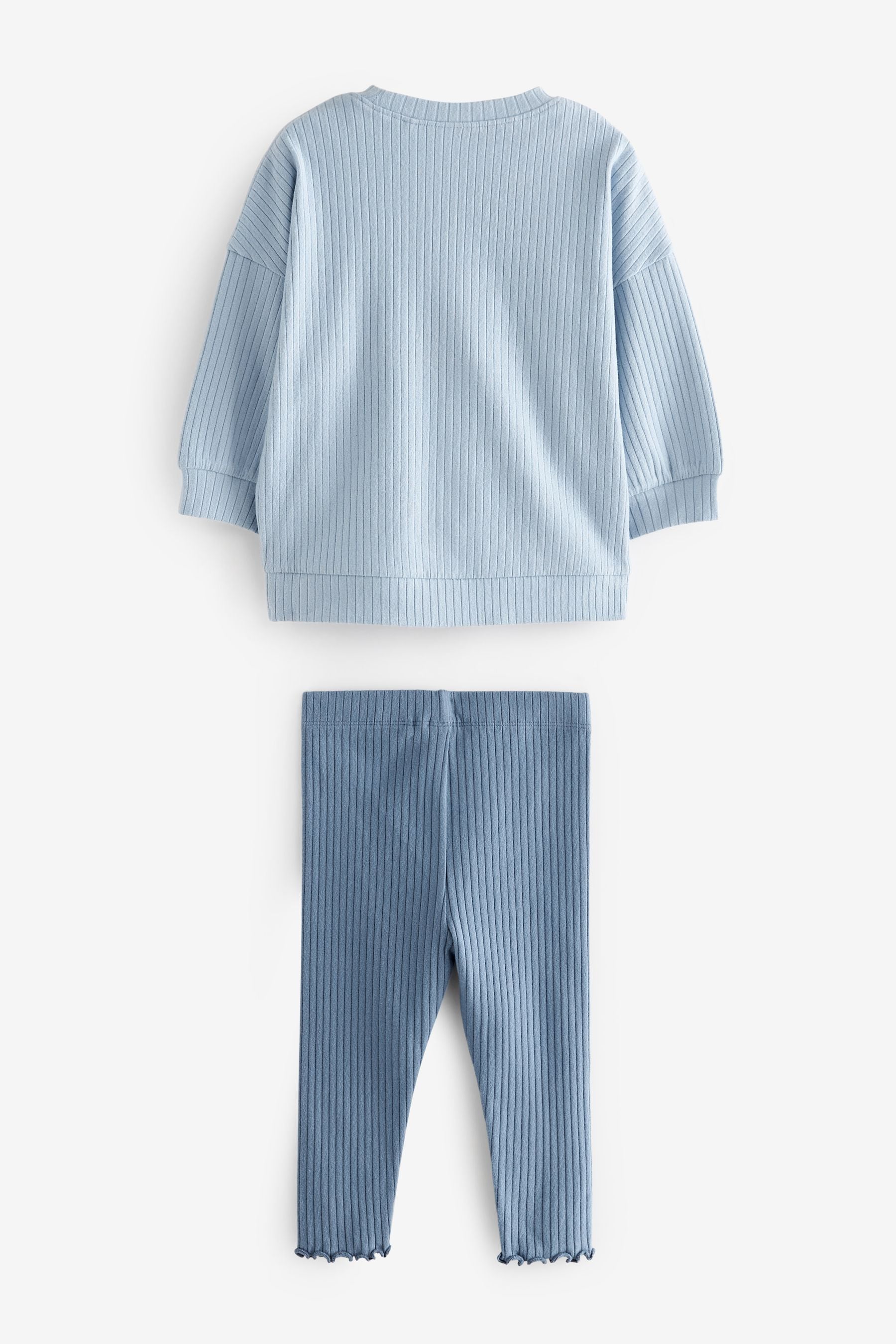 Blue Ribbed Top & Legging Set (3mths-7yrs)