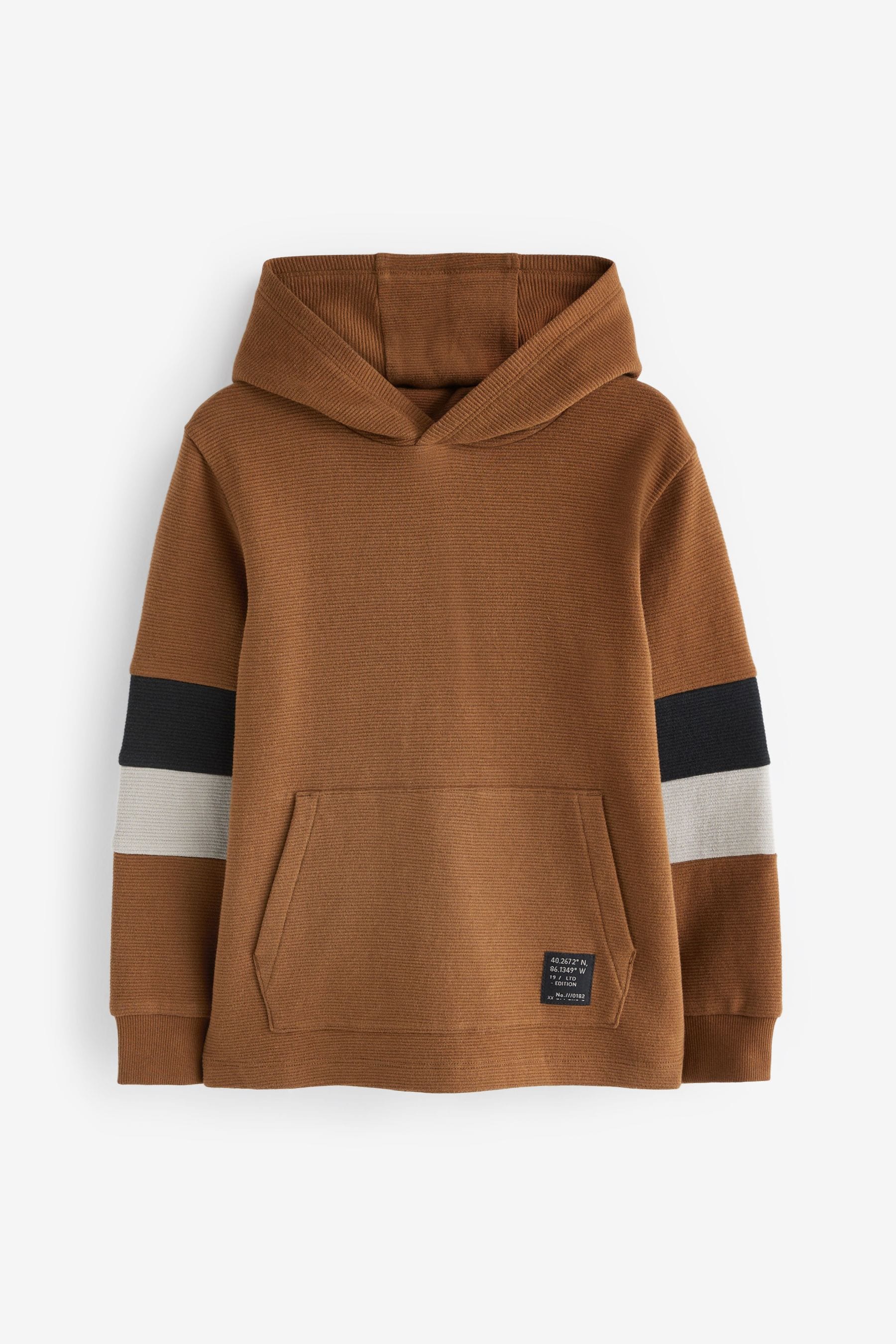 Rust Brown Textured Hoodie (3-16yrs)