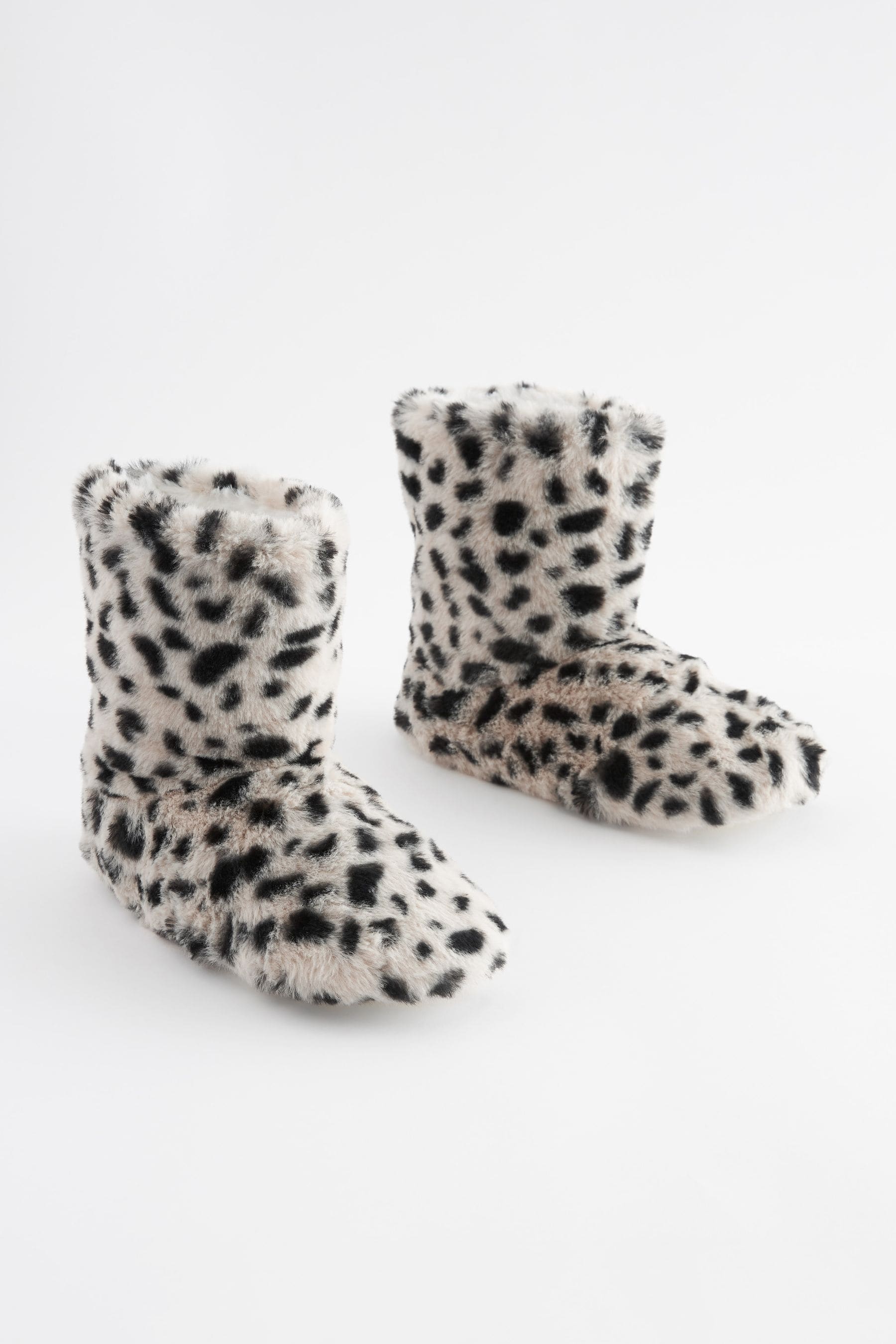 Animal Print Faux Fur Boot Slippers