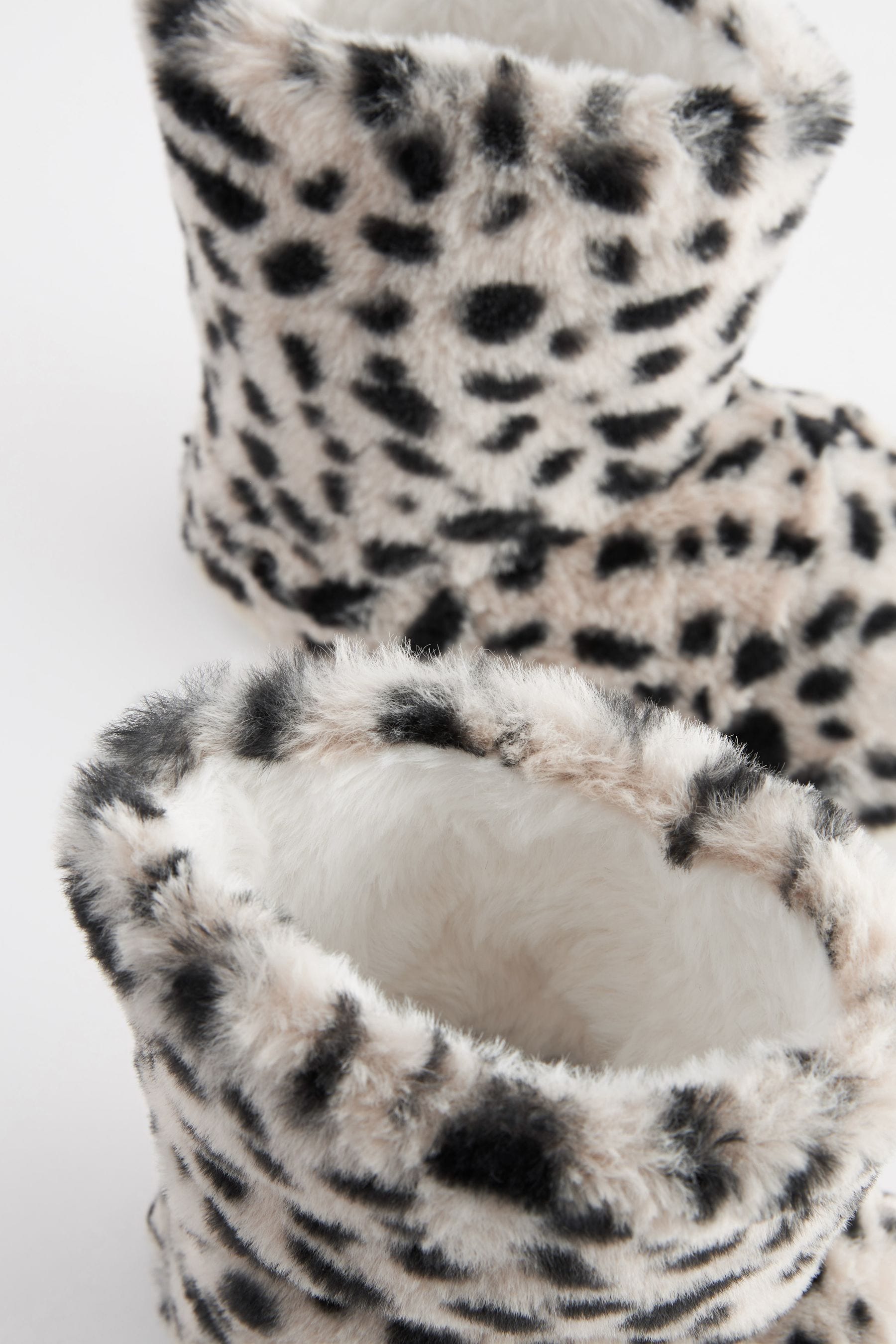 Animal Print Faux Fur Boot Slippers