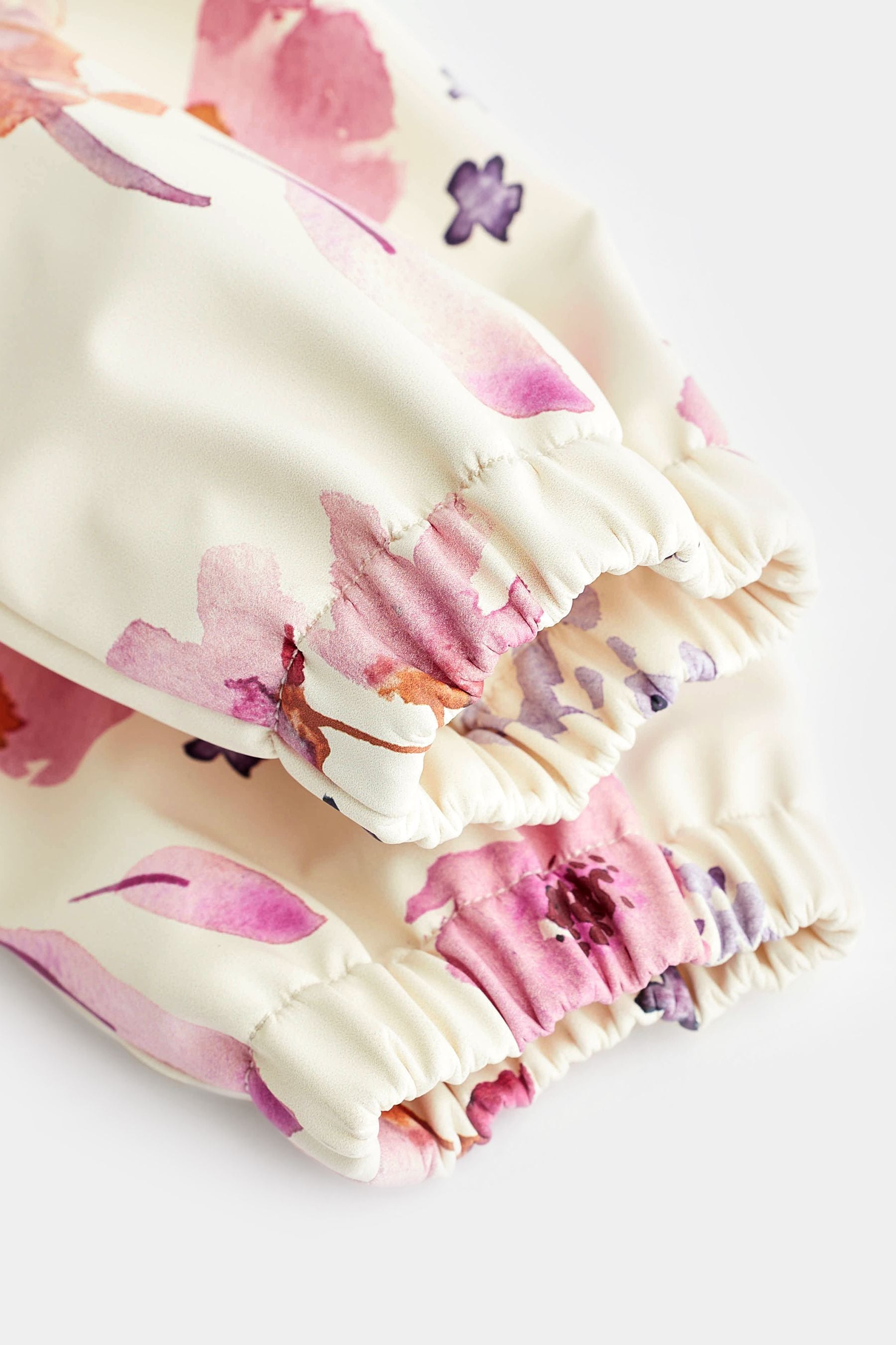 Pink/Cream Floral Rubberised Baby Jacket (0mths-2yrs)