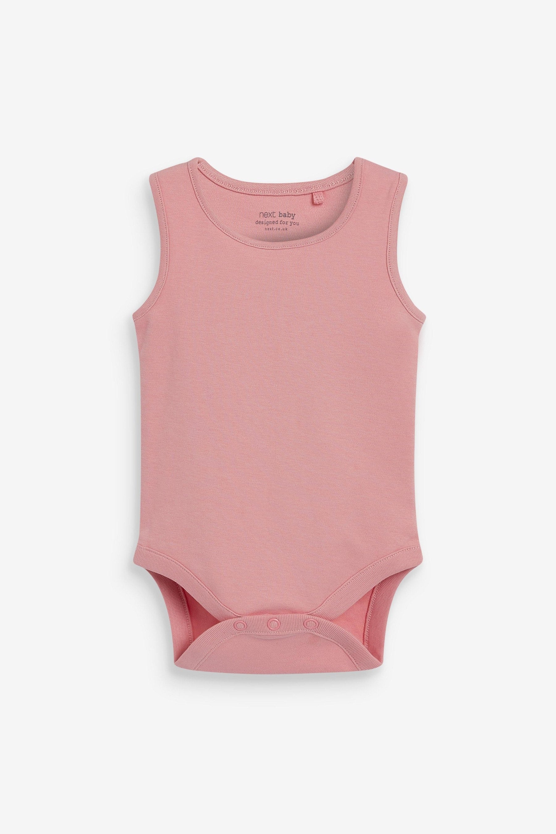 Pink/White Baby Vest Bodysuits