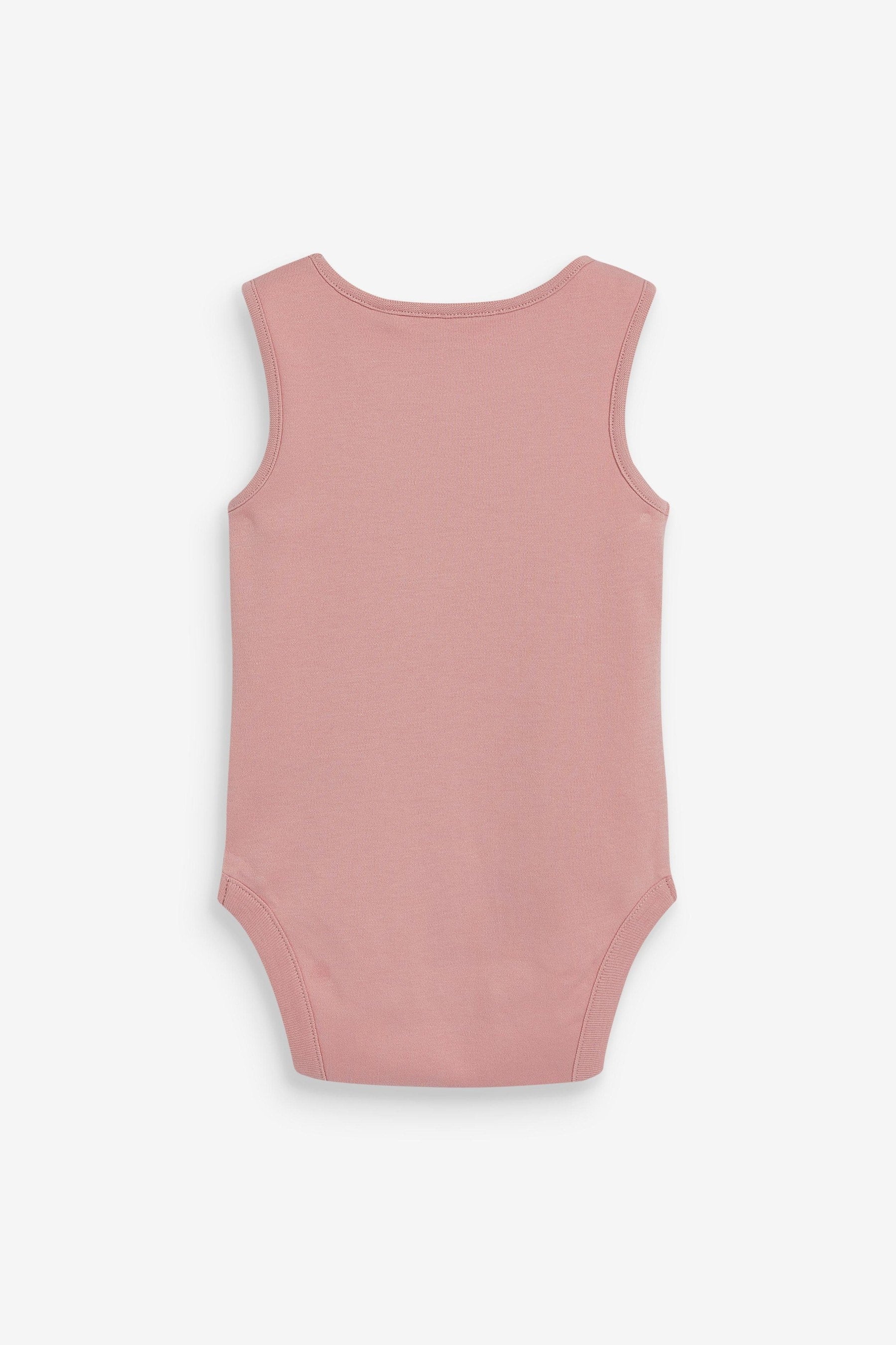 Pink/White Baby Vest Bodysuits