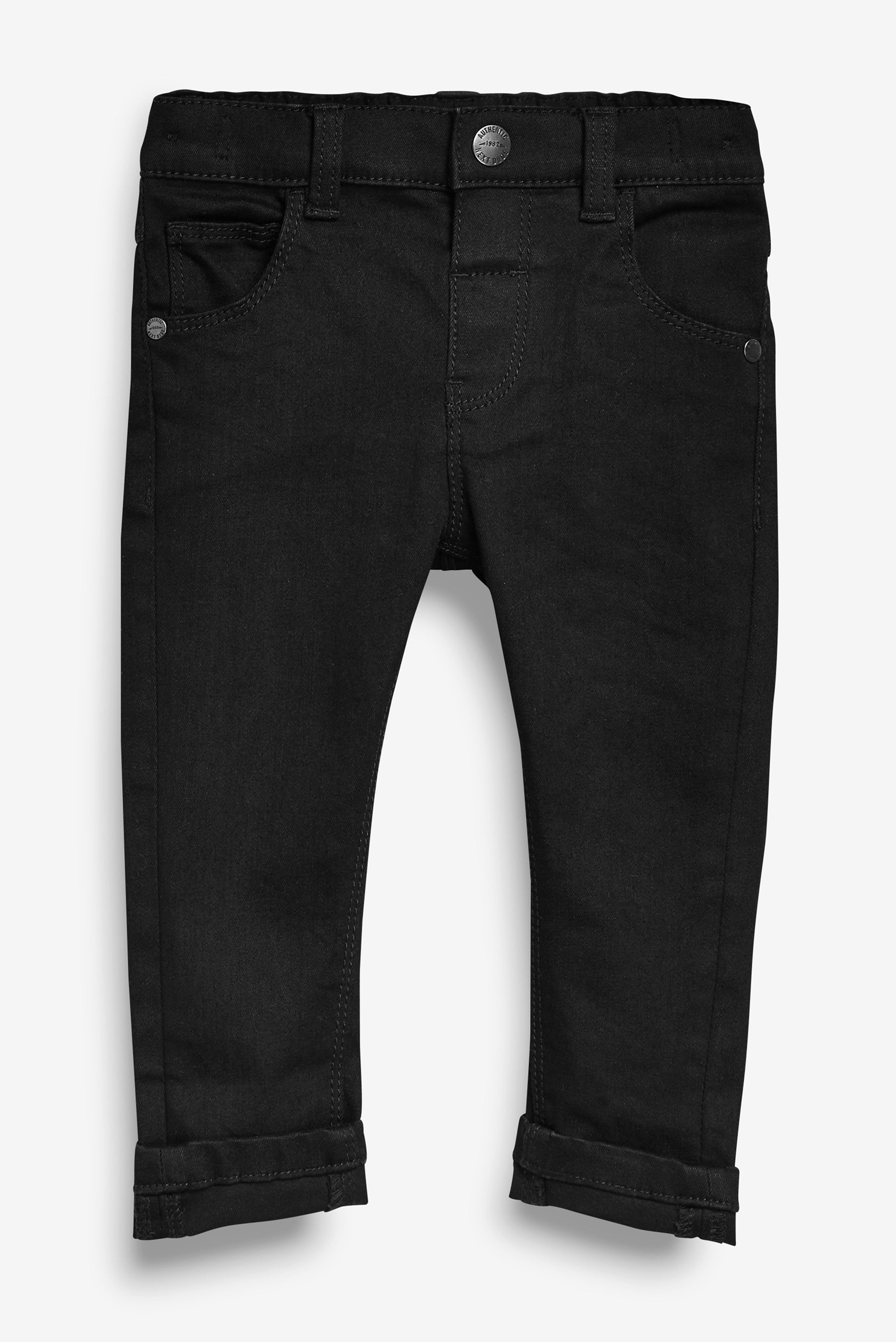 Black Denim Slim Fit Five Pocket Jeans With Stretch (3mths-7yrs)