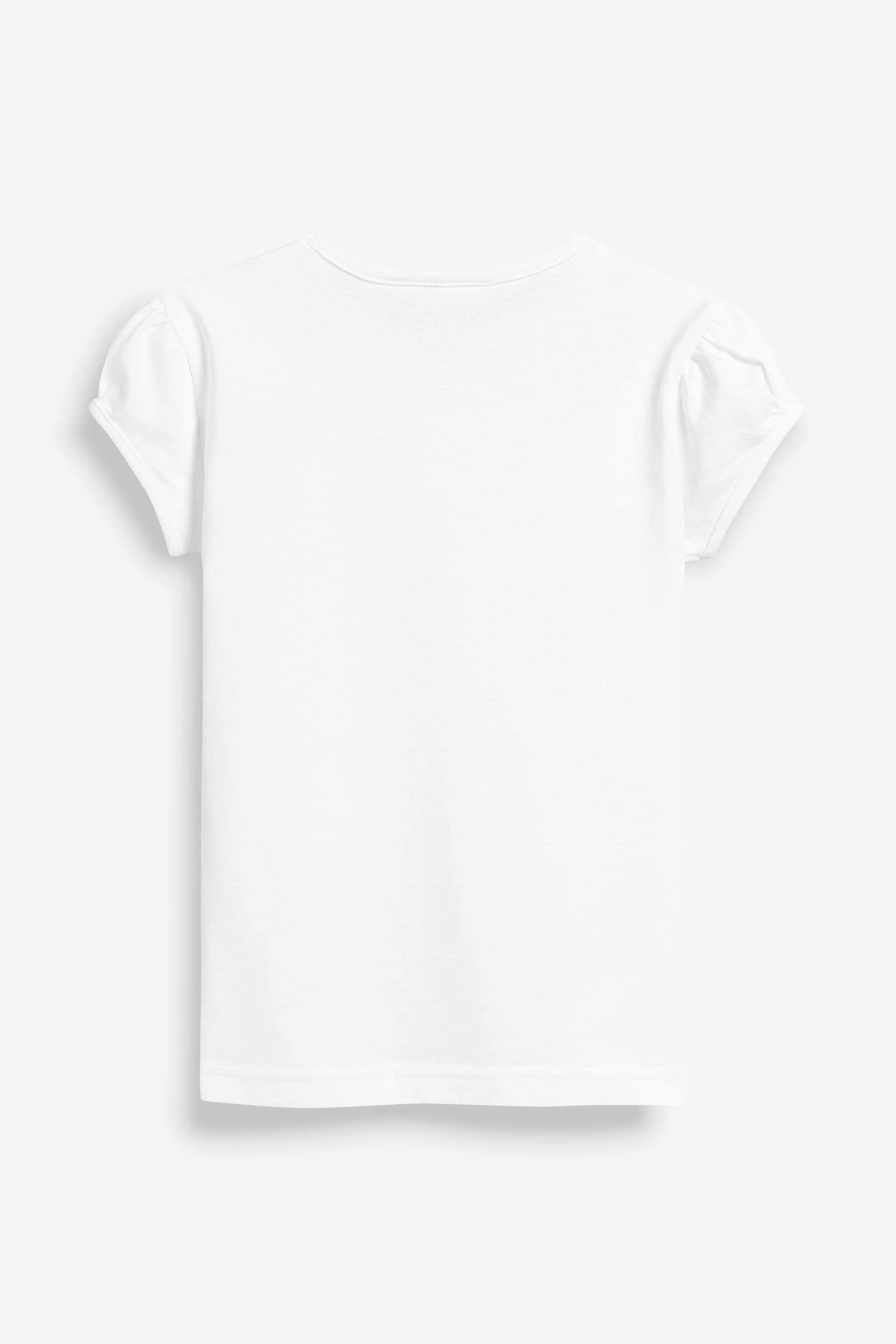 White 2 Pack Cotton Puff Sleeve T-Shirts (3-16yrs)