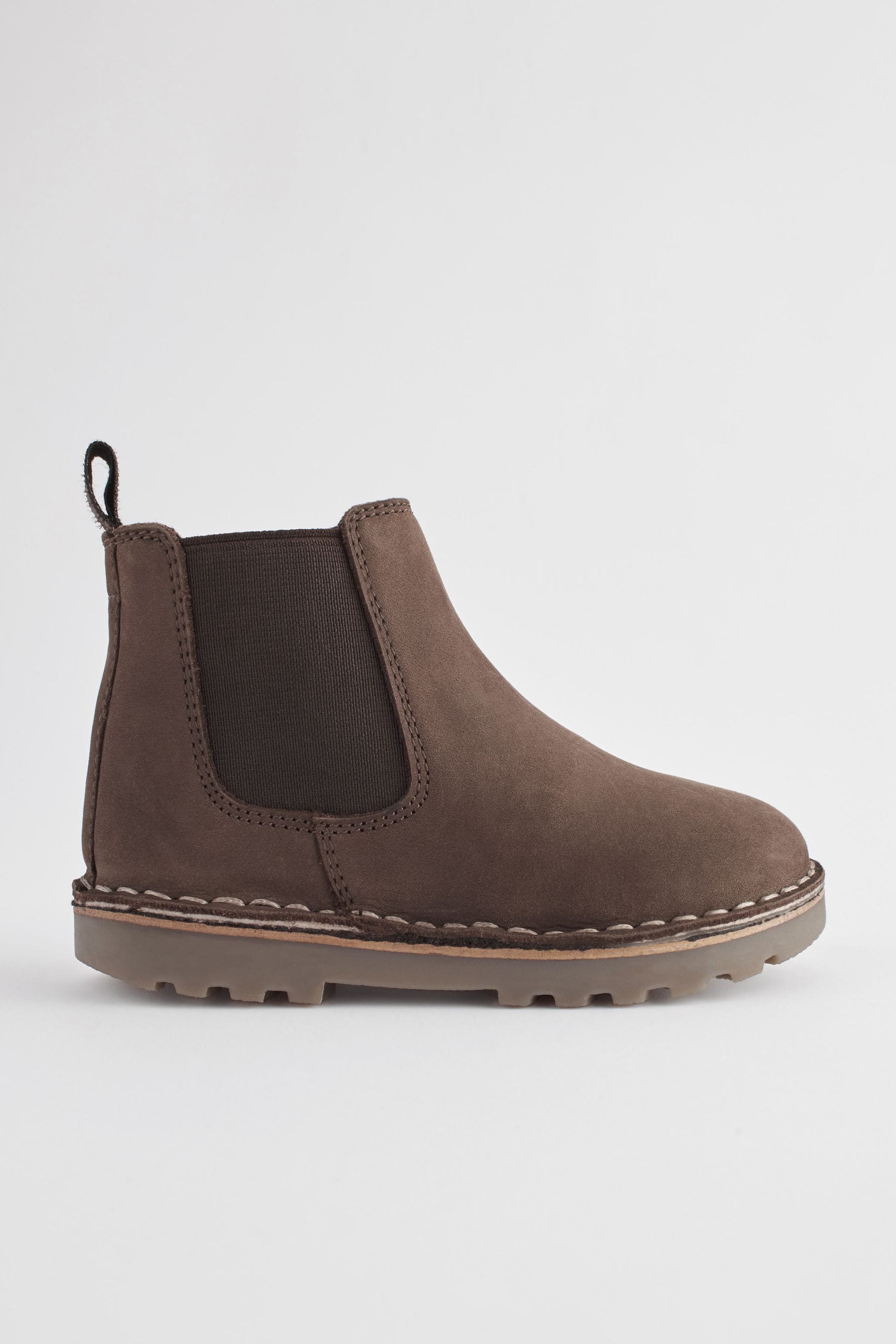 Chocolate Brown Warm Lined Leather Chelsea Boots