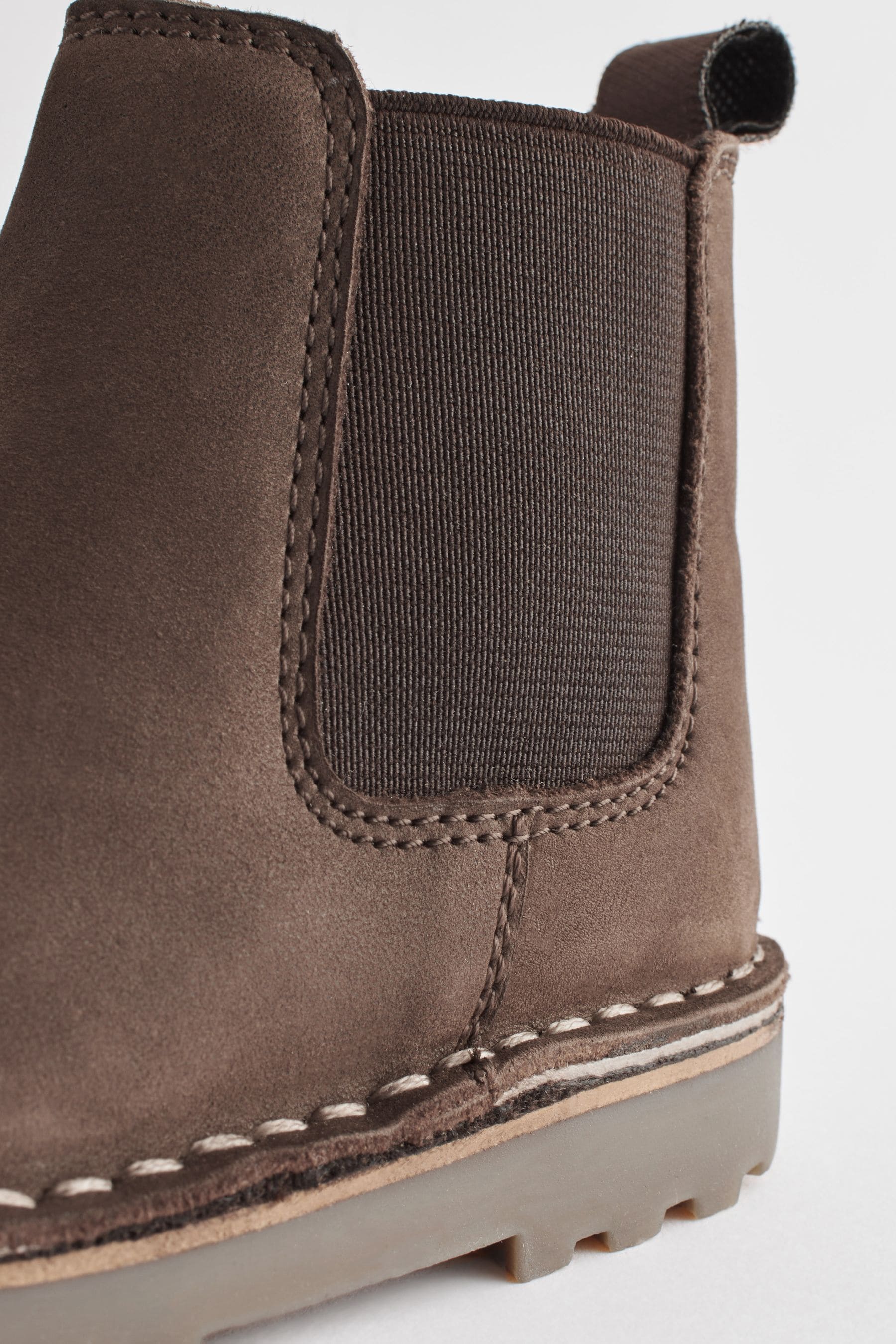 Chocolate Brown Warm Lined Leather Chelsea Boots