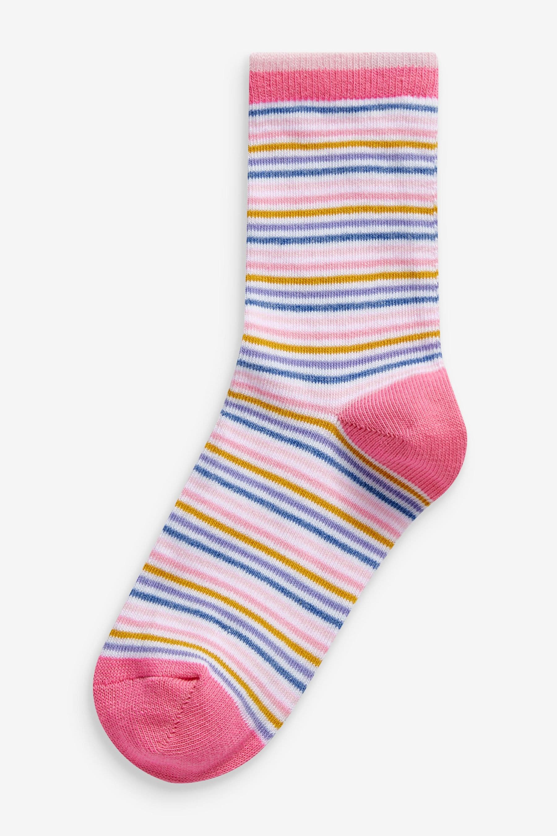 Pink 7 Pack Unicorn Cotton Rich Ankle Socks