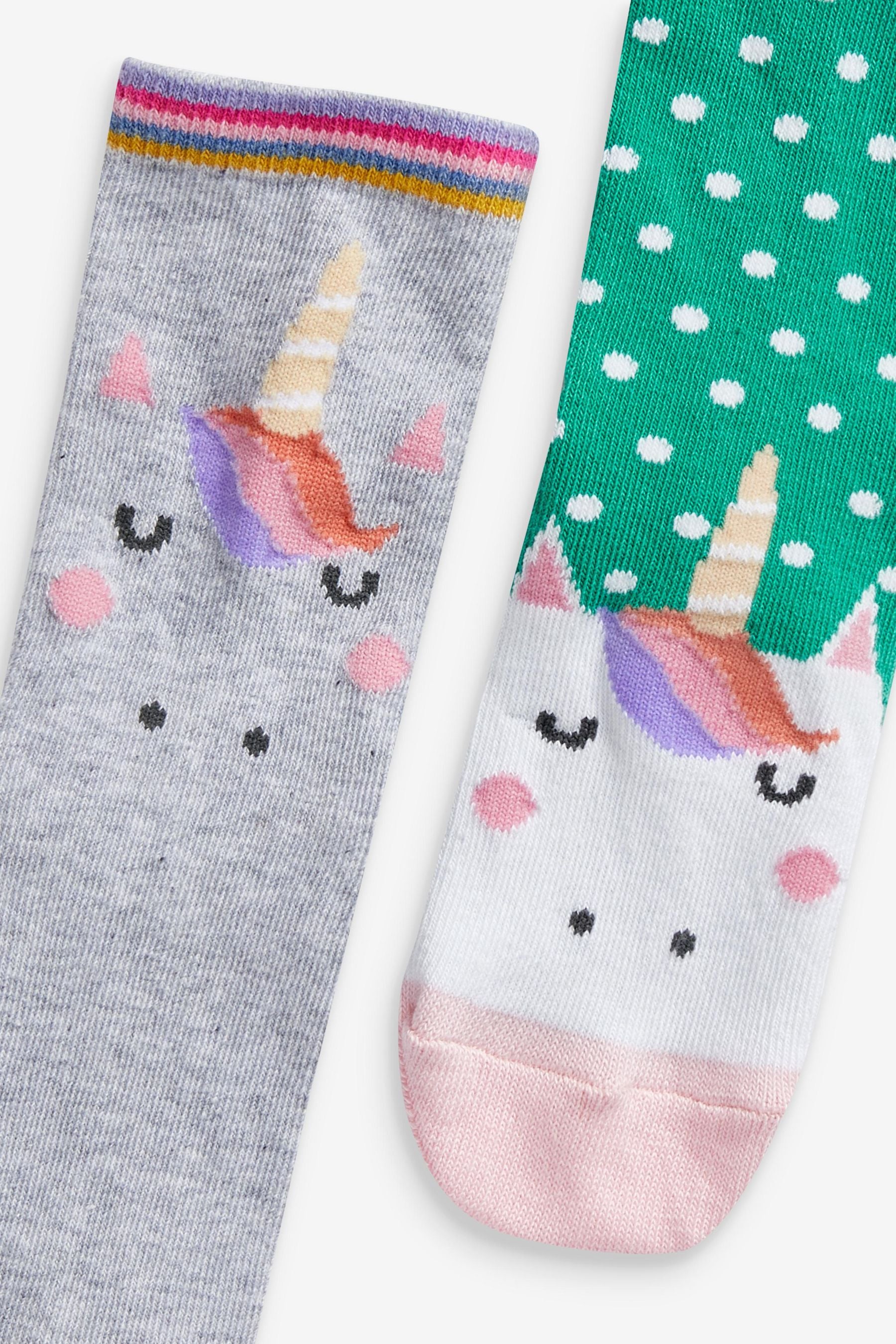 Pink 7 Pack Unicorn Cotton Rich Ankle Socks