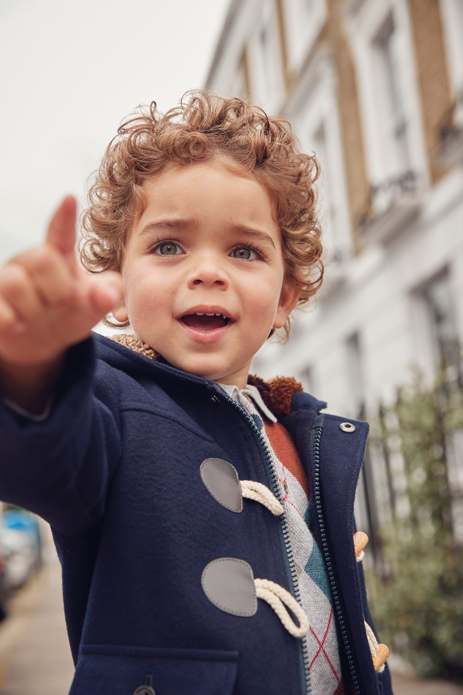 Navy Blue Smart Duffle Jacket (3mths-7yrs)